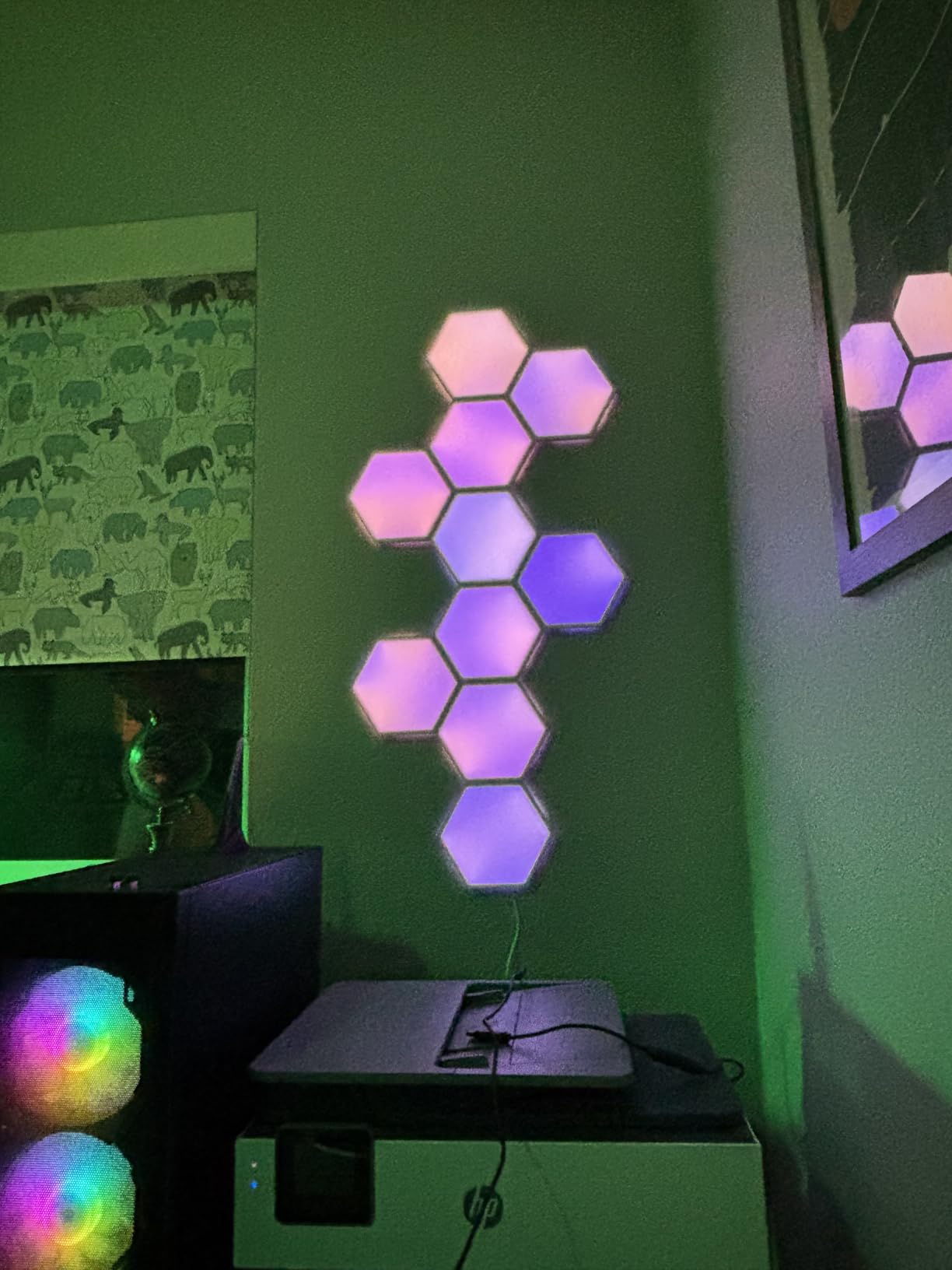 Govee Glide Hexa Light Panels, RGBIC Hexagon LED Wall Lights | Wi-Fi Smart Home Creative Wall Lights with Music Sync, Works with Alexa Google Assistant for Indoor Gaming Decor, 10 Pack customer photo 2