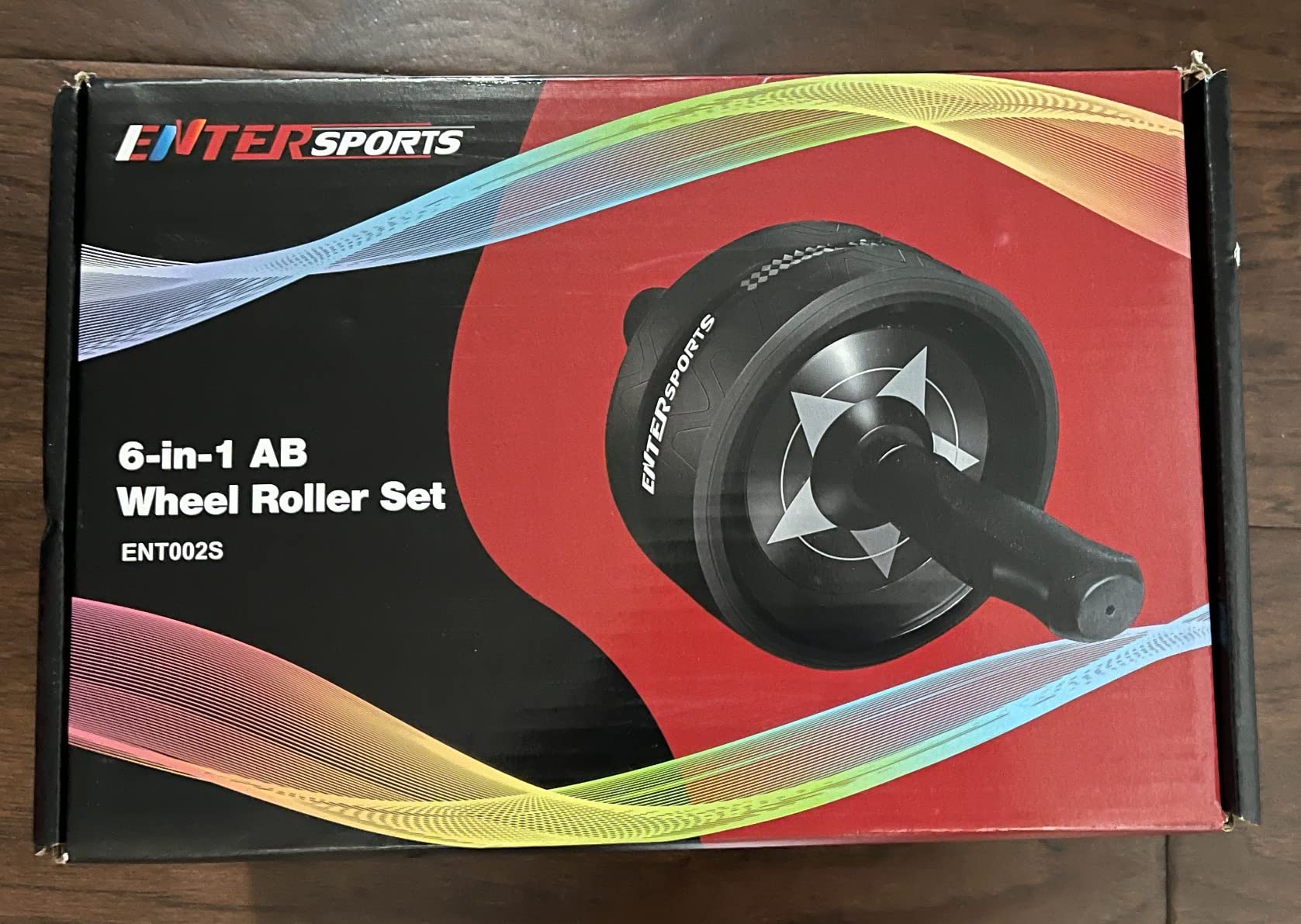 EnterSports AB Wheel Roller, 6-in-1 Exercise Roller Wheel Kit with Knee Pad, Resistance Bands, Pad Push Up Bars Handles Grips, Perfect Home Gym Equipment for Men Women Abdominal Roller (Red) customer photo 1