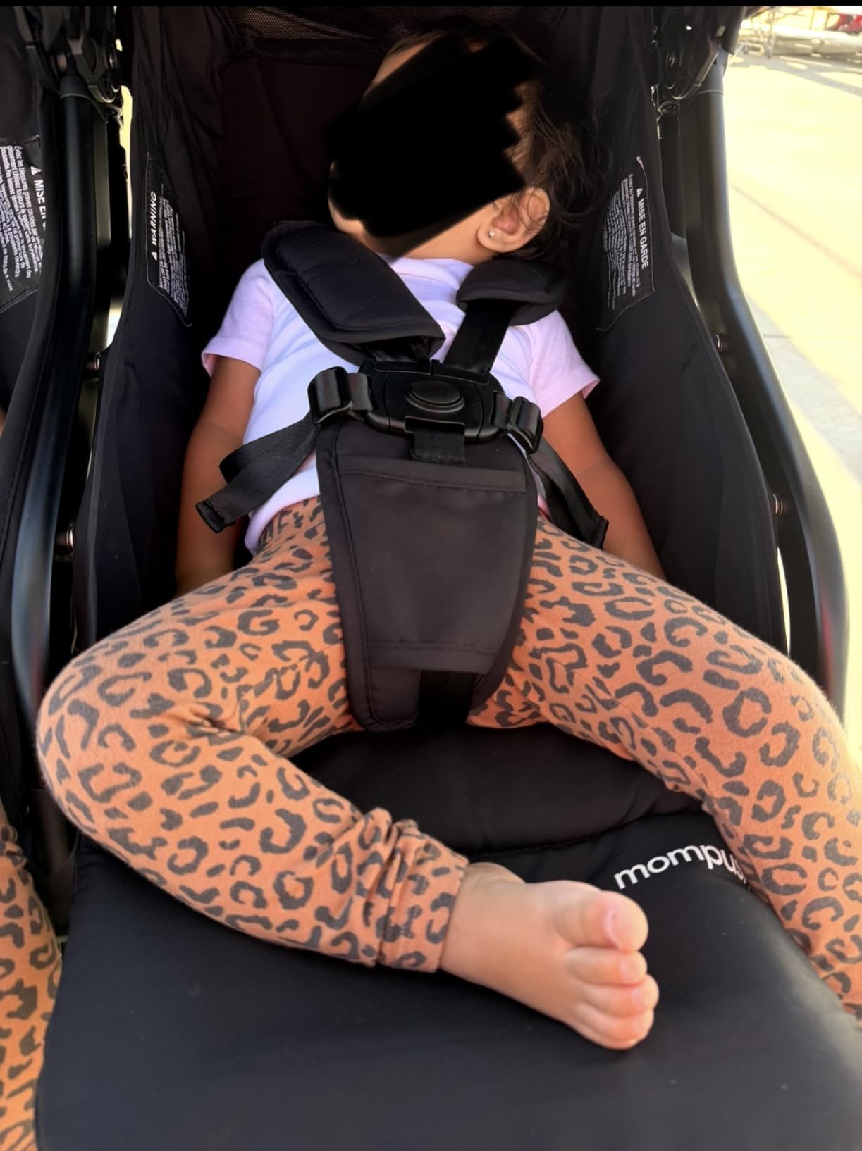 Mompush Lithe Double Stroller, Lightweight Side by Side, Infant & Toddler | 25 lbs design, 30-inch width fits doorways, one-step fold, independent recline, UPF50+ canopy, all-wheel suspension customer photo 2