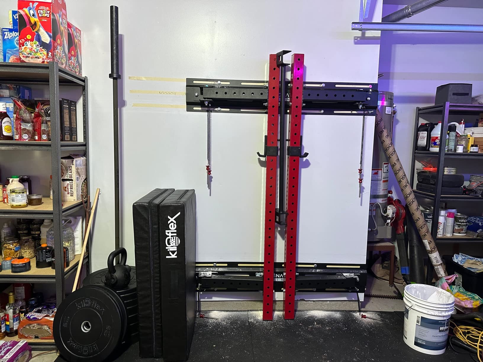 Signature Fitness Fitvids Wall Mounted Fold-in Power Cage Squat Rack with Adjustable Pull Up Bar and J Hooks - Space-Saving Home Gym,Multiple Sizes customer photo 2