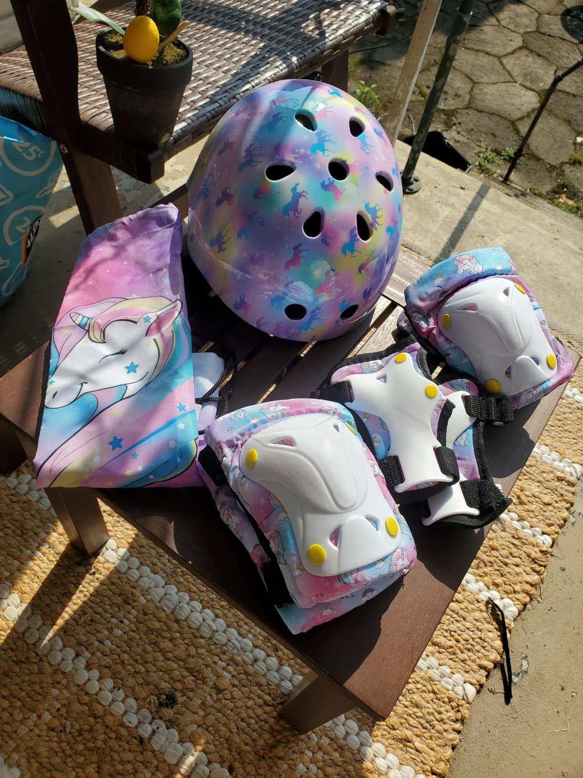 FIODAY Knee Pads for Kids with Drawstring Bag for Girls Boys | Adjustable Toddler Knee Pads and Elbow Pads Wrist Guards Protective Gear Set for Skating Cycling Skateboard Scooter customer photo 1