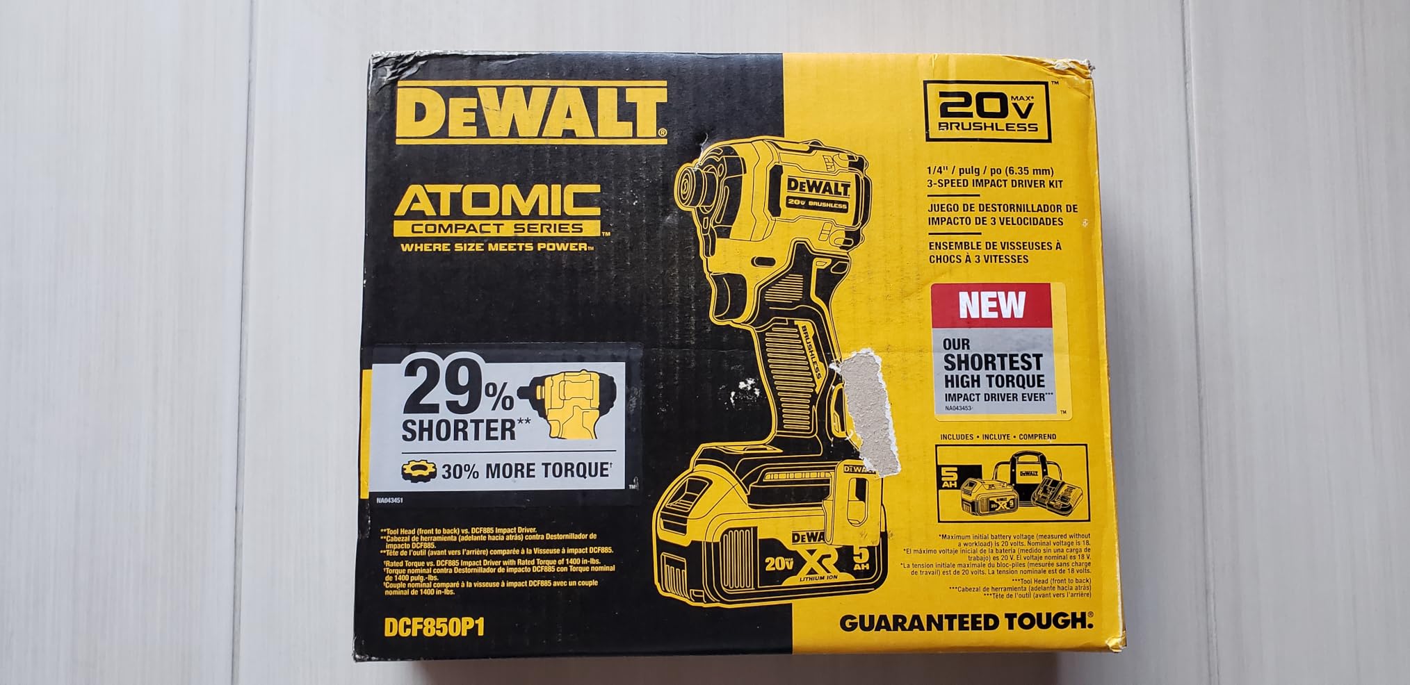 DEWALT ATOMIC 20V MAX 1/4 in. Brushless Cordless Impact Driver Kit with Battery and Charger Included (DCF850P1) customer photo 2