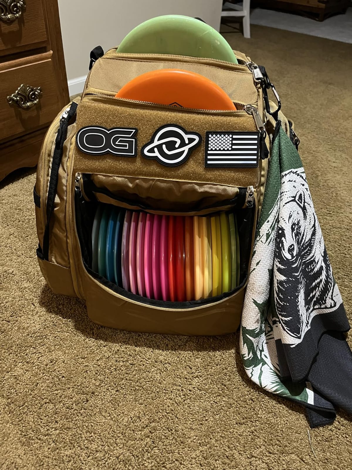 Discology Disc Golf OG V3 Disc Golf Bag | 26+ Disc Capacity | Premium Disc Golf Backpack Bag | Tough, Durable Design | 2 Large Top and Side Compartments | Top Patch Panel with Three Patchs Included customer photo 1