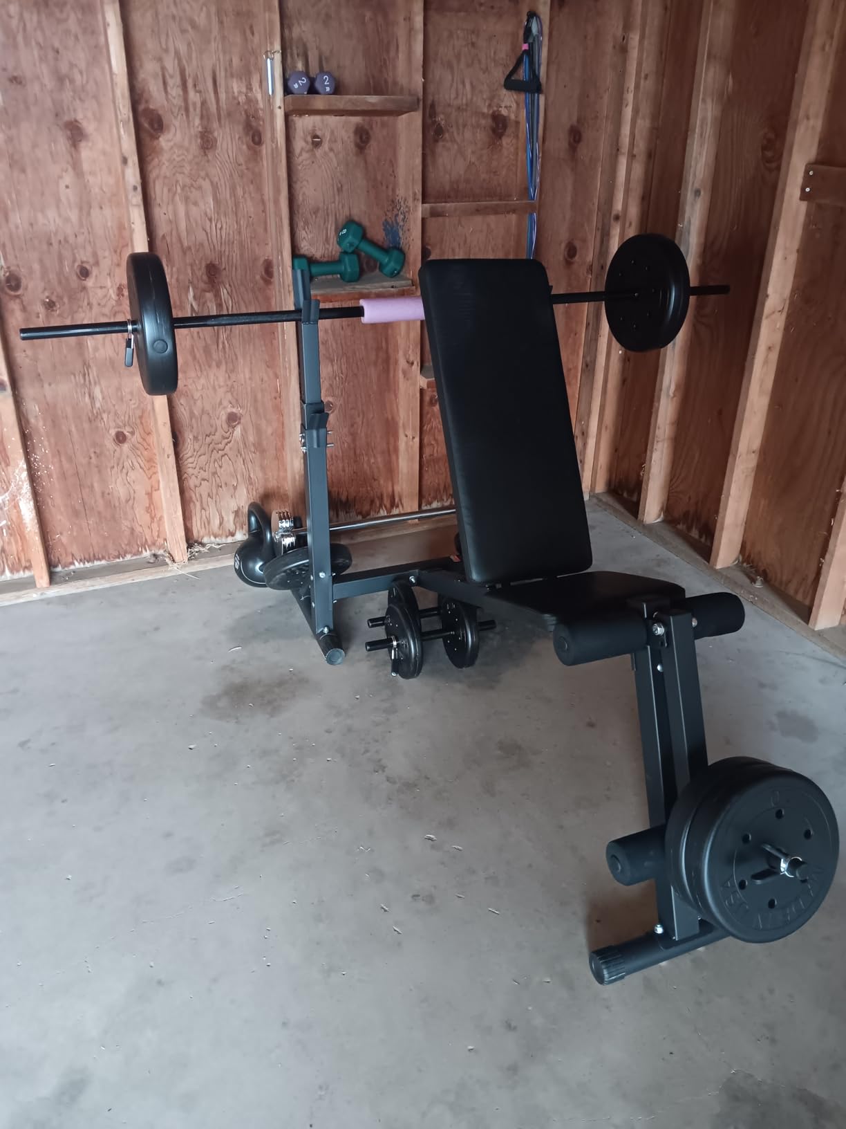 US Weight 105 Pound Weight Set with Barbell - Home Gym Workout Equipment customer photo 2