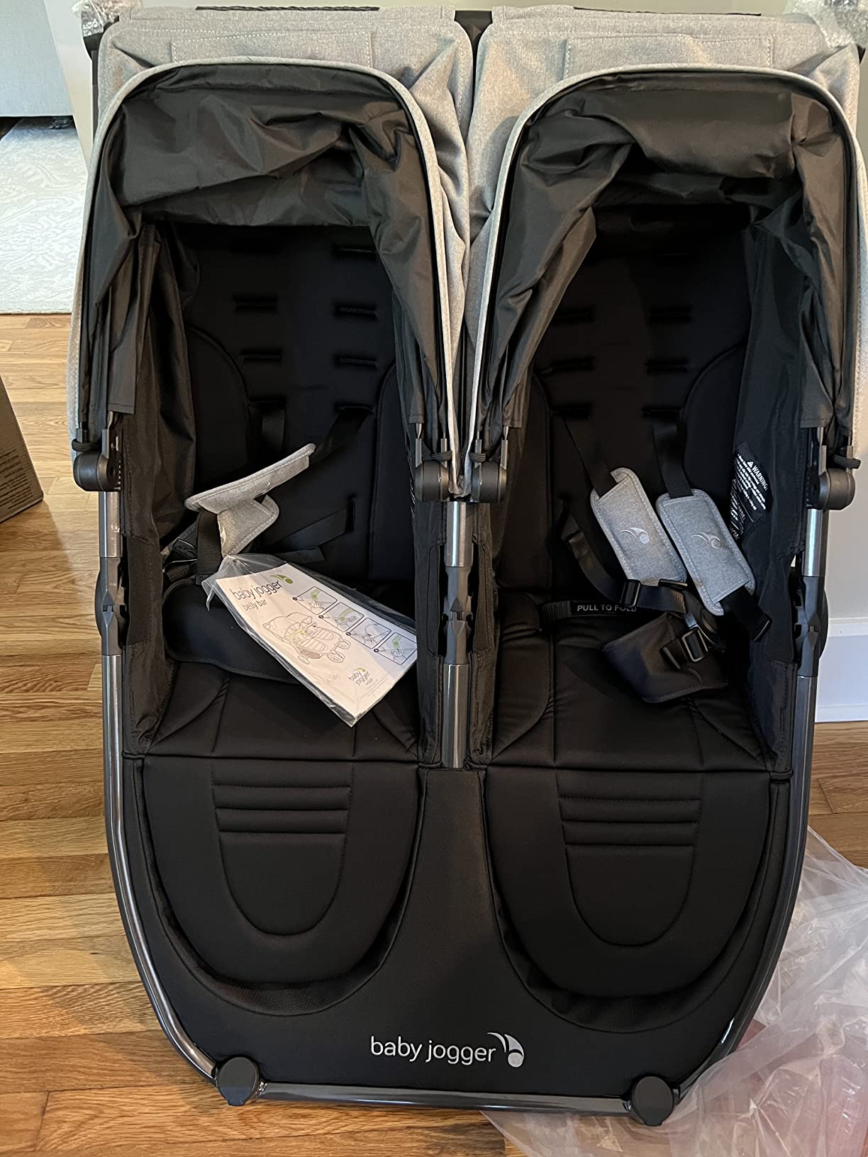 Baby Jogger City Mini GT2 All-Terrain Double Stroller, Forever Air Rubber Tires, All-Wheel Suspension, Twin Stroller with Belly Bar, Leatherette Handlebar, Premium Fabric, Amazon Exclusive Pike Color customer photo 2