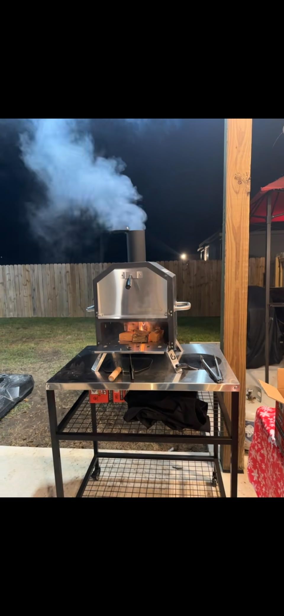 Pizzello Outdoor Pizza Oven Wood Fired 2-Layer Pizza Ovens Outside Pizza Maker with Stone, Pizza Peel, Cover, Removable Cooking Rack for Camping Backyard BBQ (Black) customer photo 2