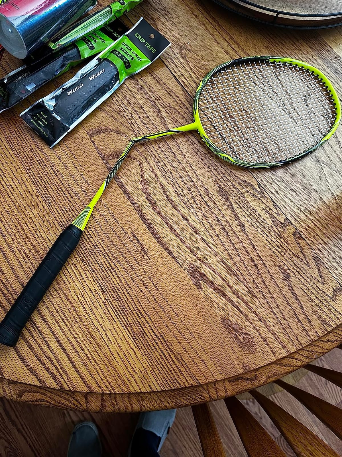 Professional Carbon Fiber Badminton Rackets Badminton Racquet for Backyards Gym customer photo 2