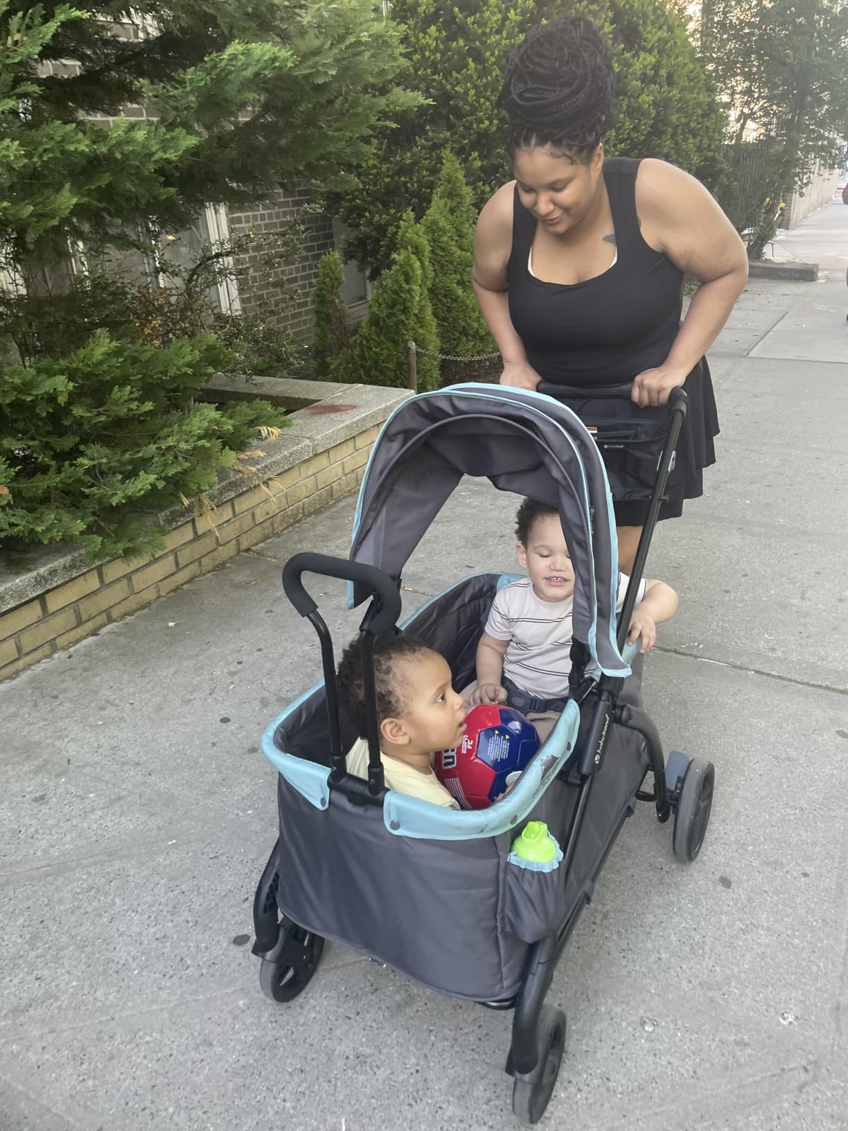 Baby Trend Expedition/Tour LTE 2-in-1 Stroller Wagon, Desert Blue | Storage & 3-Point Harness for Secure, Convenient Family Travel customer photo 2