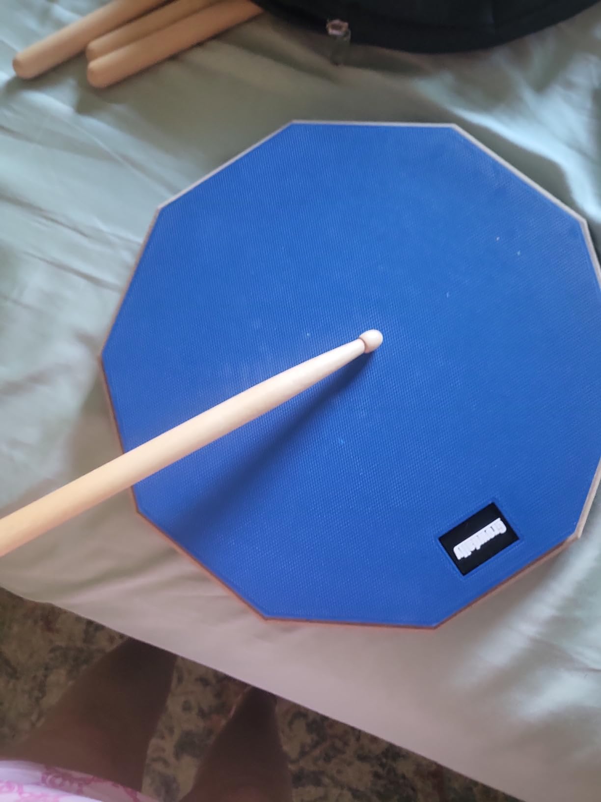 Drum Practice Pad for drumming drum pad and sticks 12 In | Sided With 2 Pairs/4 Maple 5A Drum Sticks & Storage Bag (Gray) customer photo 1