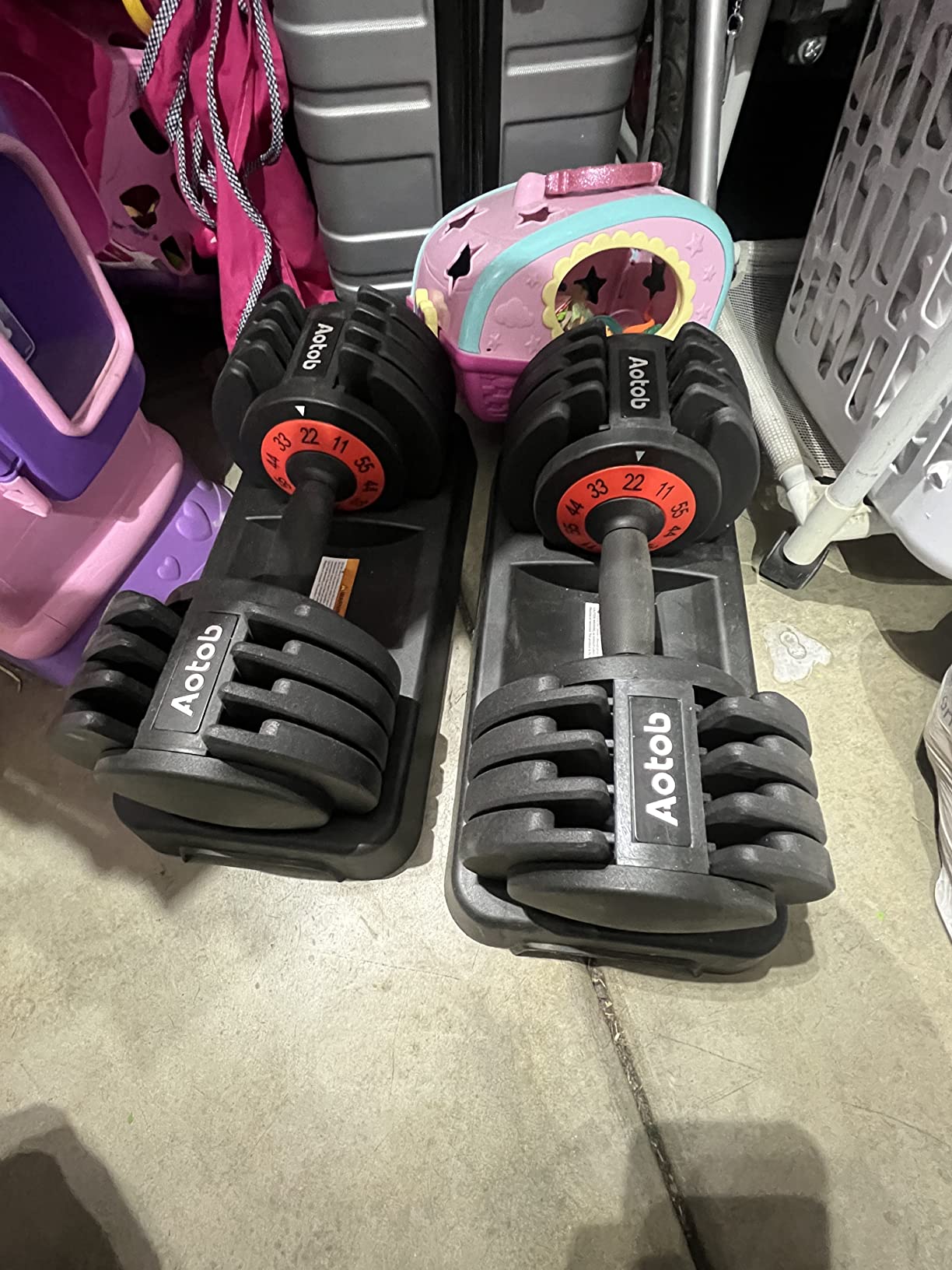 25/50/55 lbs Pair Adjustable Dumbbell Set, Adjust Dumbbell Weight for Exercises Pair Dumbbells for Men and Women in Home customer photo 1