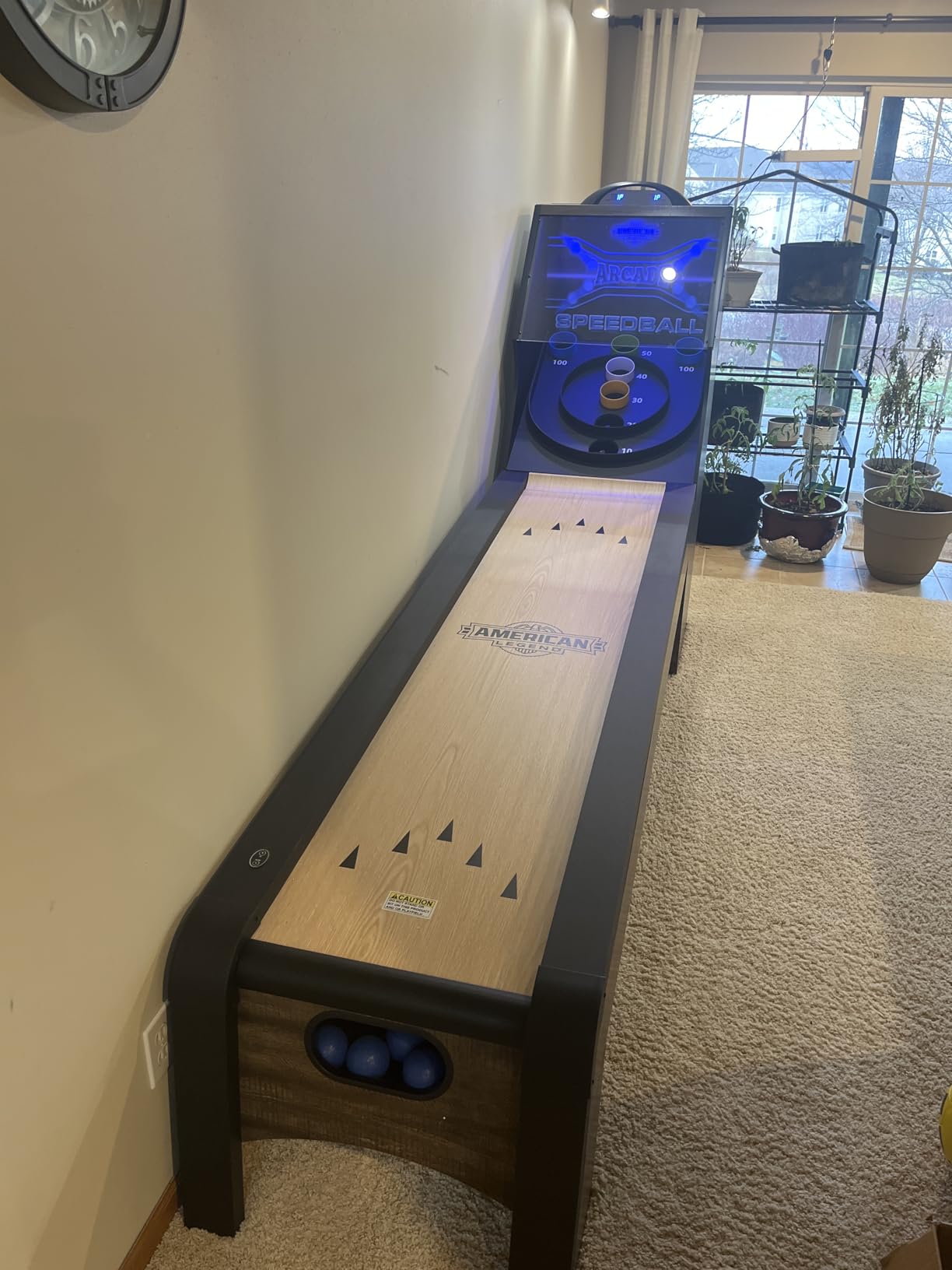 American Legend 9' Arcade Speedball Game with Electronic Scoring, Automatic Ball Return, LED Lighting & 4 Game Balls, Walnut Finish customer photo 1