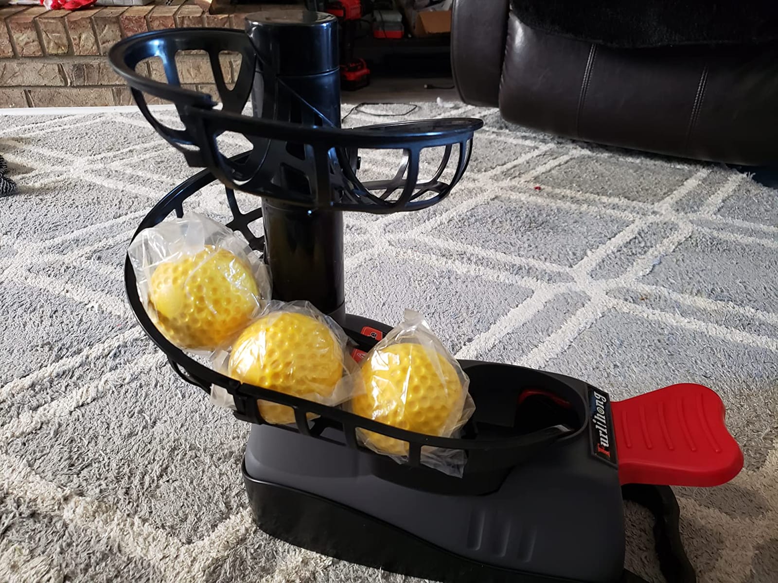 Furlihong 898BH Baseball Soft Toss Machine, Angle Adjustable, Step On Paddle and Release to Launch, No Power Supply Needed, Works with Regulation Baseball customer photo 2