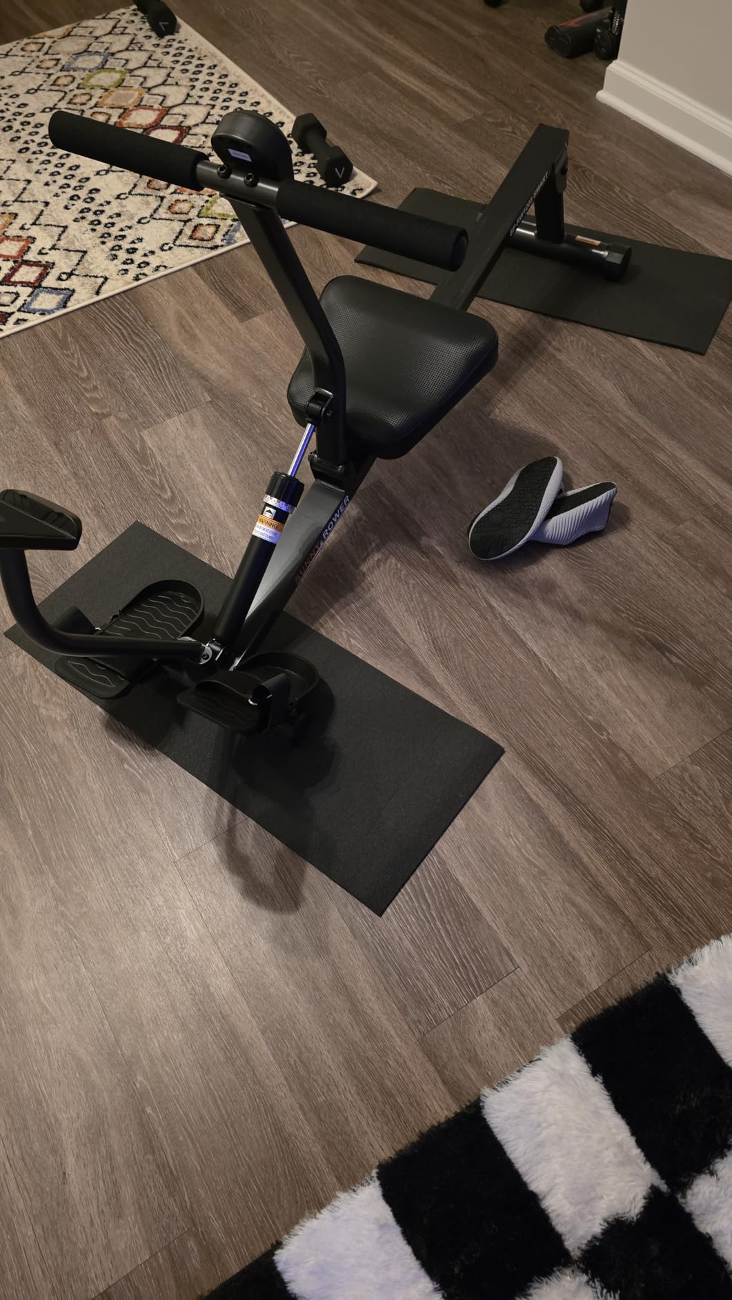 2-Piece Rowing Machine Mat Compatible with Peloton Row & Concept2 | 11.8 x 30 in x 2, 6mm rower mats, with waterproof cushioning, tailored for hardwood and carpet, easy-clean customer photo 2