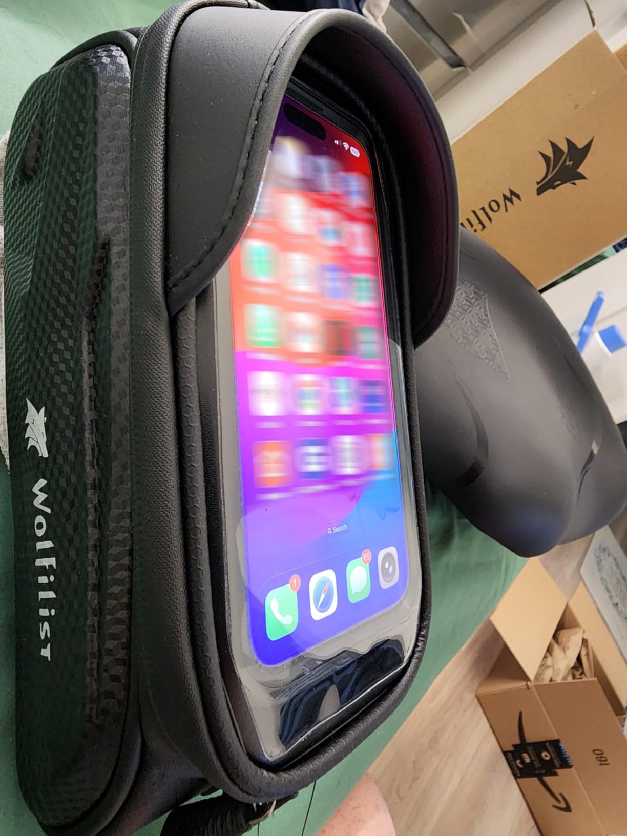 WOLFILIST Bike Phone Holder Waterproof - Bicycle Frame Bag Fits 7
