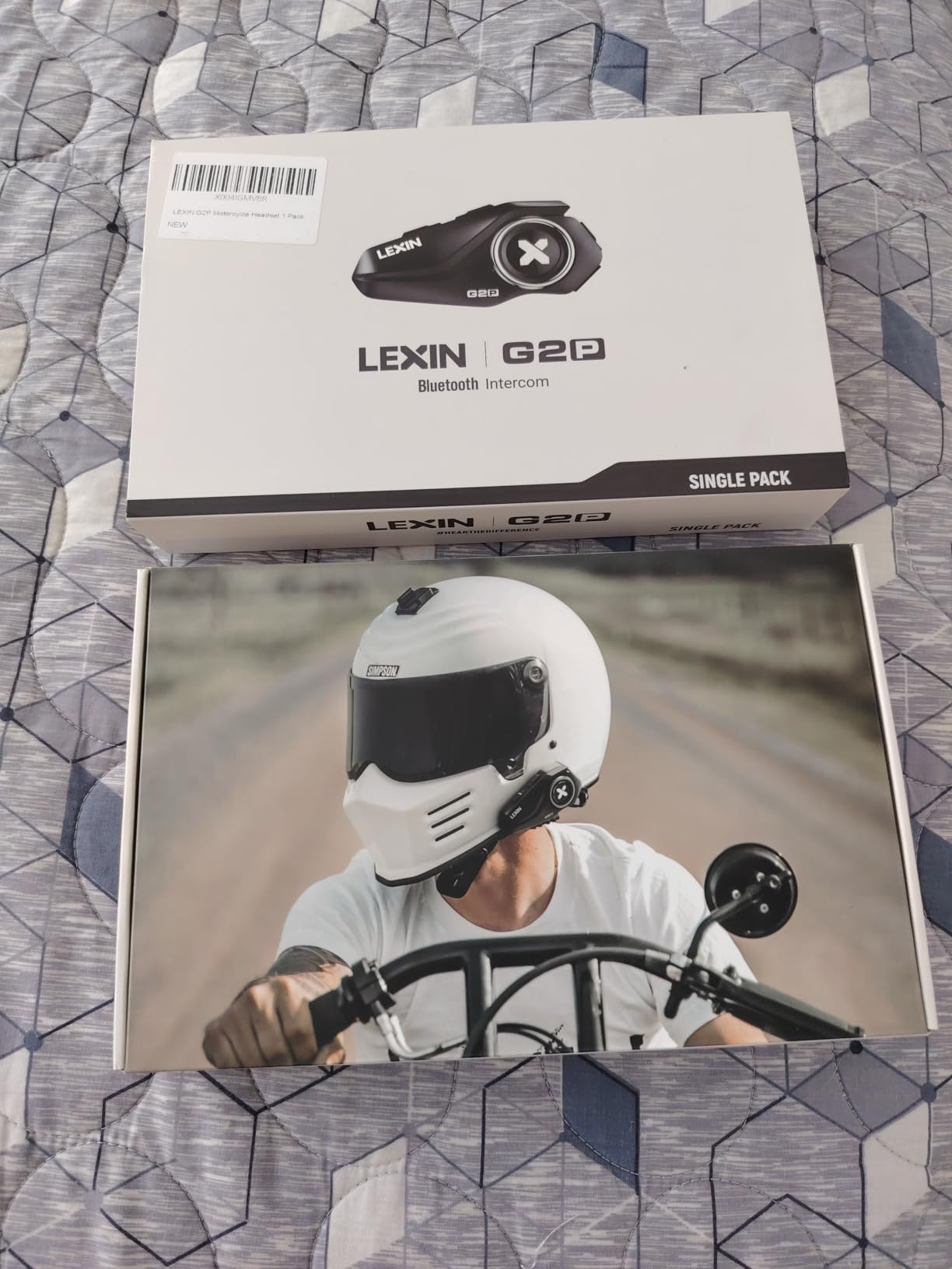 LEXIN G2P Motorcycle Helmet Bluetooth Headset, Group Intercom Communication System, FM Radio/6 Shells/Universal Pairing/Private Talk/Noise Cancellation, Fit for Snowmobile/ATV, 1 Pack customer photo 1
