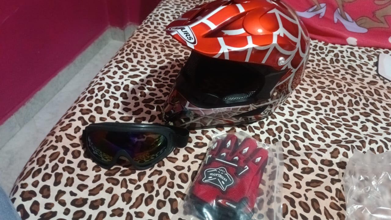 OUMURS Youth Dirt Bike Helmet DOT Approved, Kids Full Face Motocross Helmet customer photo 2