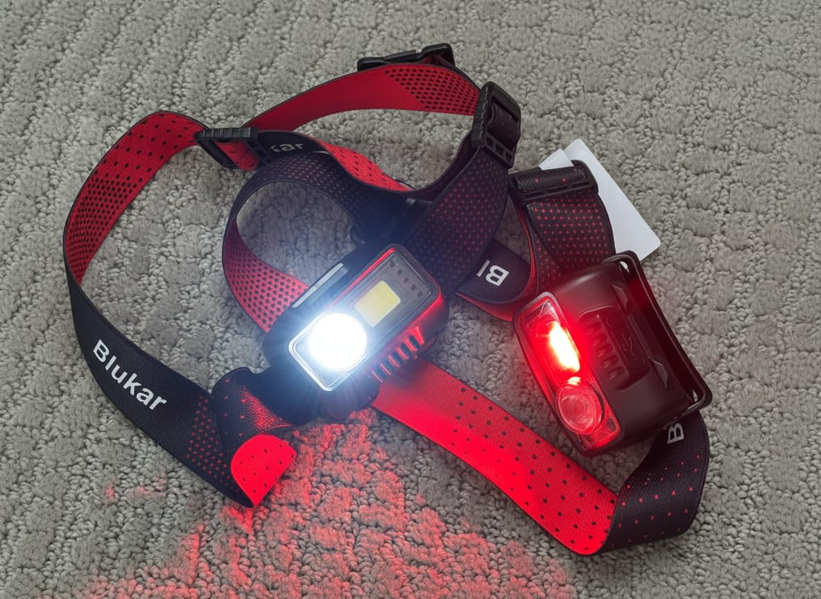 Blukar LED Headlamp Rechargeable, 2000L Super Bright Headlight Flashlight, 8 Modes & Stepless Dimming, Spotlight & Floodlight, Motion Sensor, IPX5 Waterproof for Camping, Hiking, Running, Fishing - 2 Pack customer photo 1