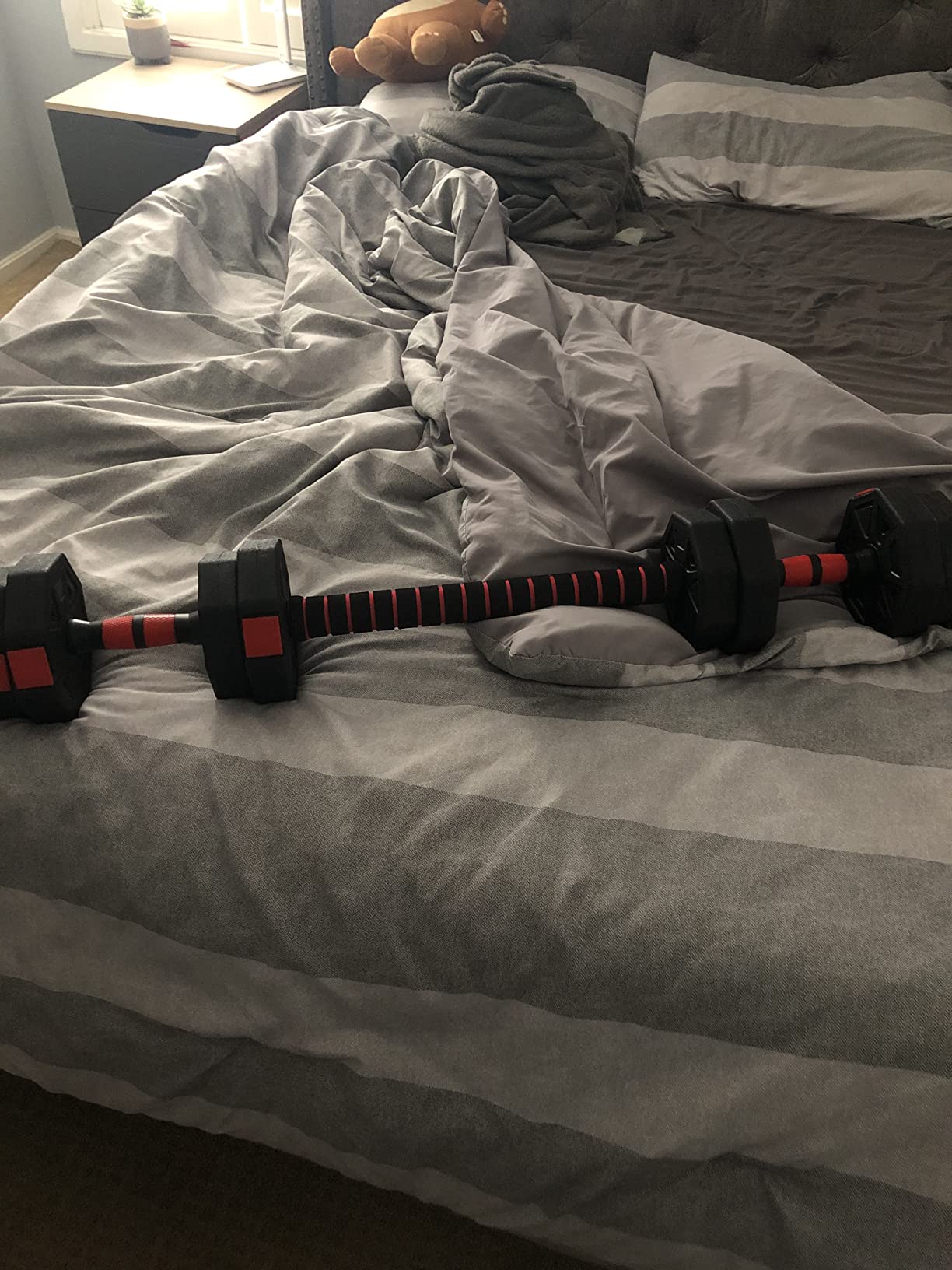 FEIERDUN 4-in-1 Adjustable Dumbbell Set, 20/30/45/70/90 lbs Free Weights customer photo 1