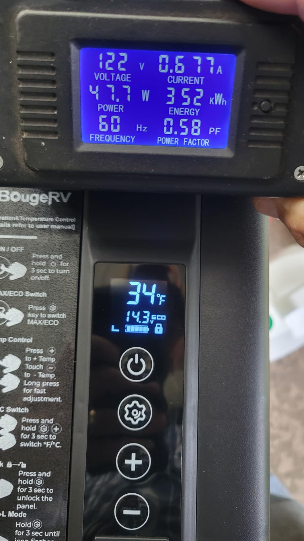 BougeRV 12v refrigerator 30 Quart, -8℉~50℉ Portable Freezer for Car, Black customer photo 2