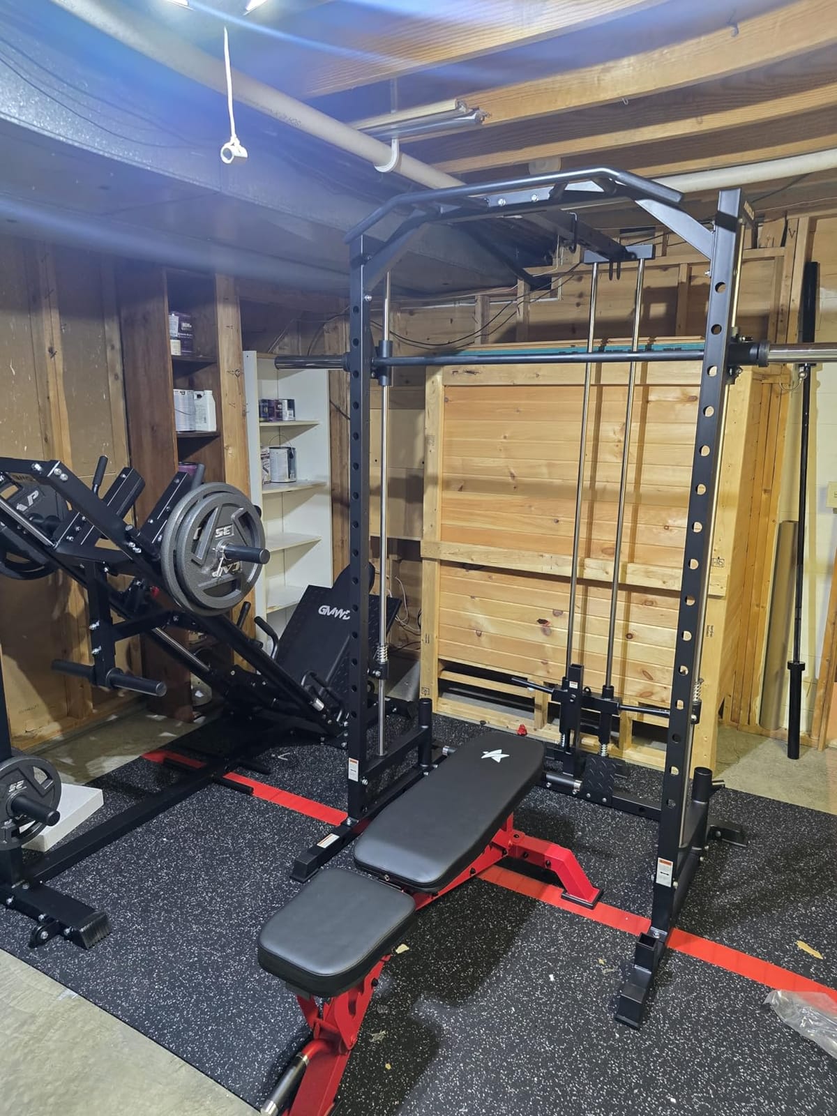 GMWD Leg Press Hack Squat Machine Combo, Leg Exercise Machine with Linear Bearing, 45-Degree Lower Body Special with Weight Storage for Quads, Hamstring, Glutes, Calves, Home Gym Leg Day Equipment customer photo 1