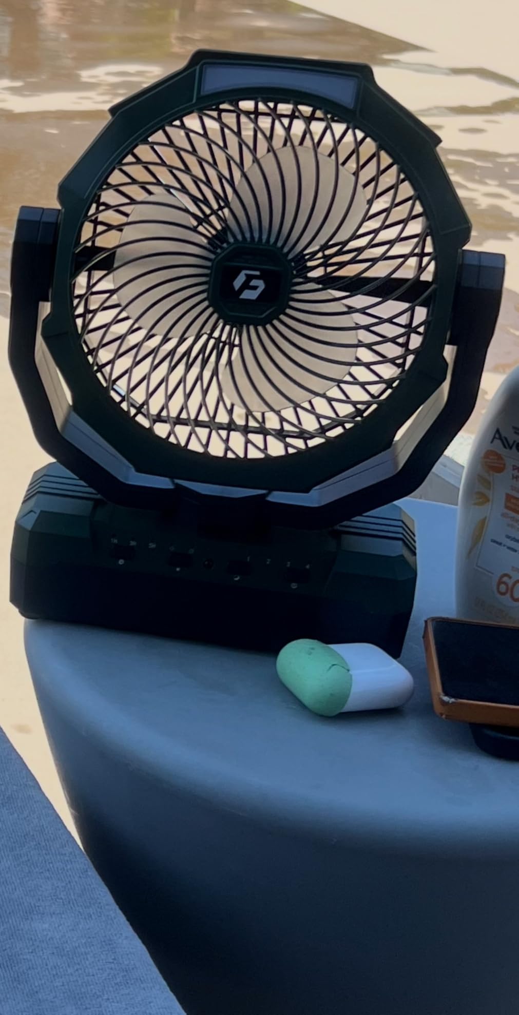 FRIZCOL 3-in-1 Camping Fan - Portable Fans Rechargeable - 24000mAh Battery Powered Fan with Light & Remote for Indoor, Outdoor, Tent, Travel, Fishing, Jobsite, Gifts for Men Dad Him - Green customer photo 2