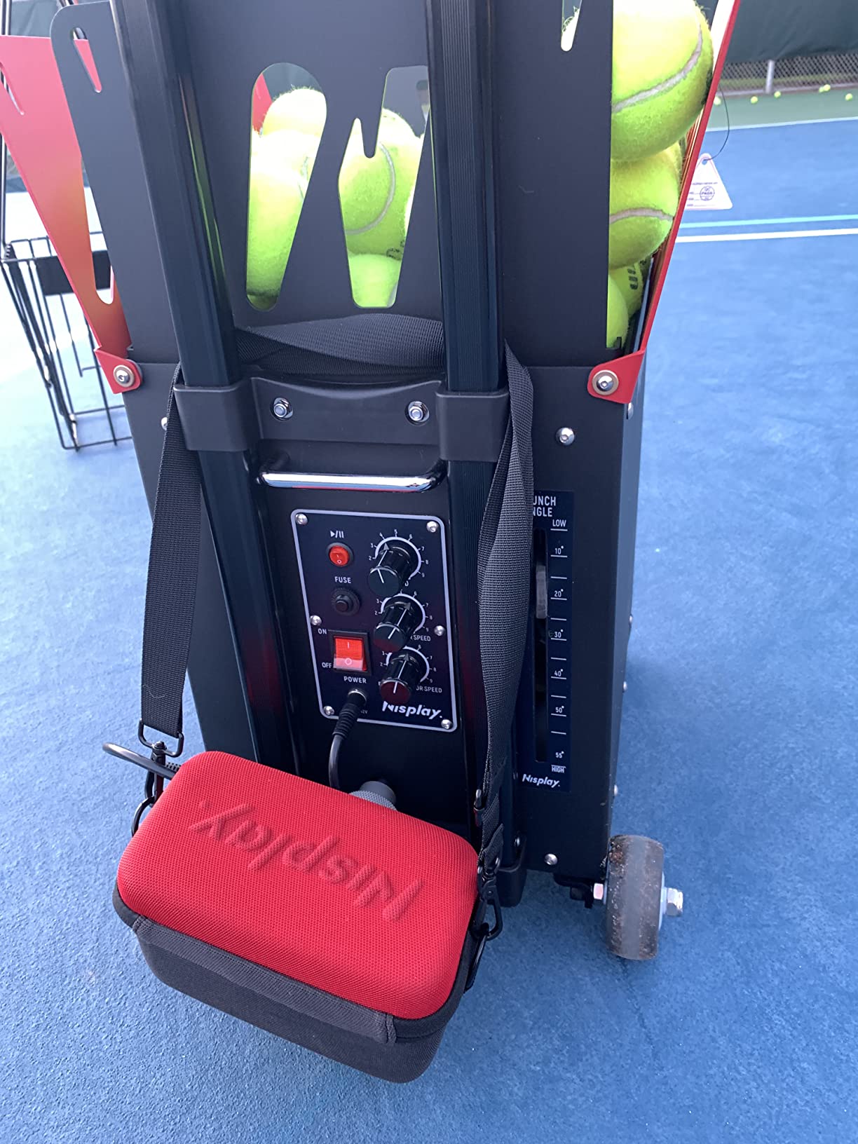 Portable Tennis Ball Machine (26lbs) - Dual Motor for TopSpin and Backspin, 80+ Balls, Max 68MPH, 4+ Hours Play with External Lithium Battery customer photo 2