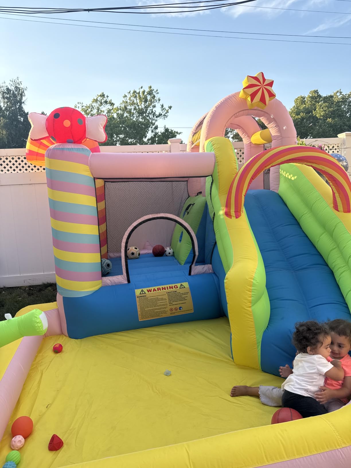 NBSPORT Inflatable Water Slide Bounce House for Kids, Candy Style, Blow up | 450W Blower, Splash Pool, Climbing Wall, Water Cannon, 840D Oxford, Birthday Gifts for Indoor Outdoor Backyard Fun,Easy Setup customer photo 1