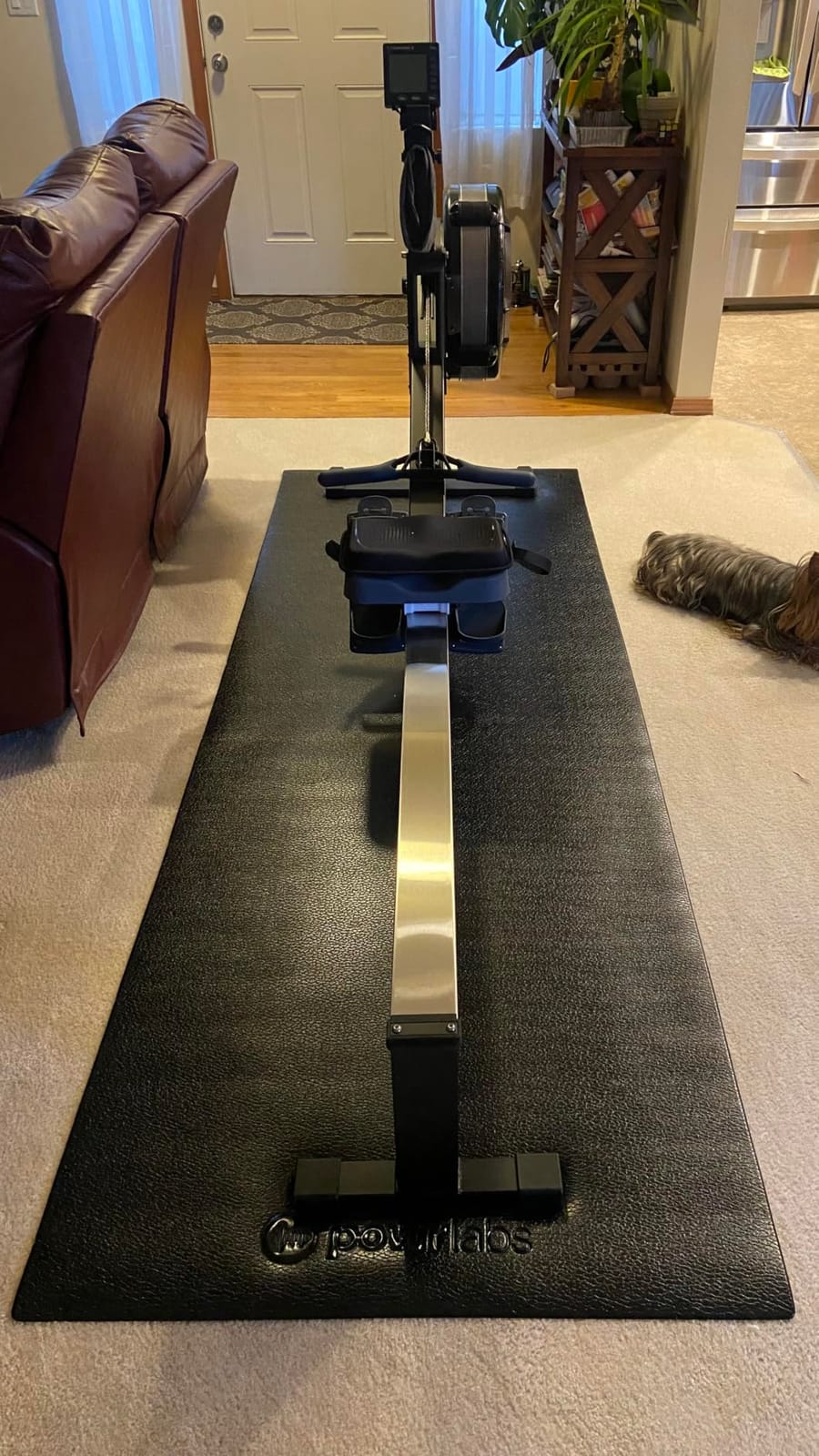 Powr Labs Rowing Machine Mat for Hydrow, Concept 2, Peloton Rower, Treadmill | Extra-thick PVC, Sweat and Waterproof, Non-slip Surface, 12-month Warranty customer photo 2