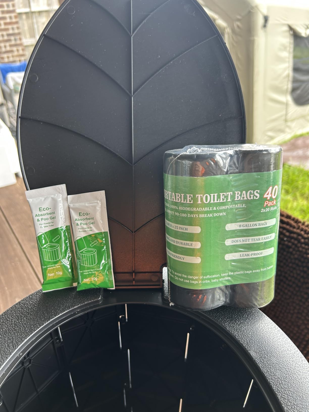 Outsmart Gadgets Outdoor Portable Toilet Set for Adults with Camping Night Lantern, Folding XL Toilet, Pop Up Privacy Tent and Carry Bags, Multipurpose Potty, Washable and Foldable for RV Travel customer photo 1