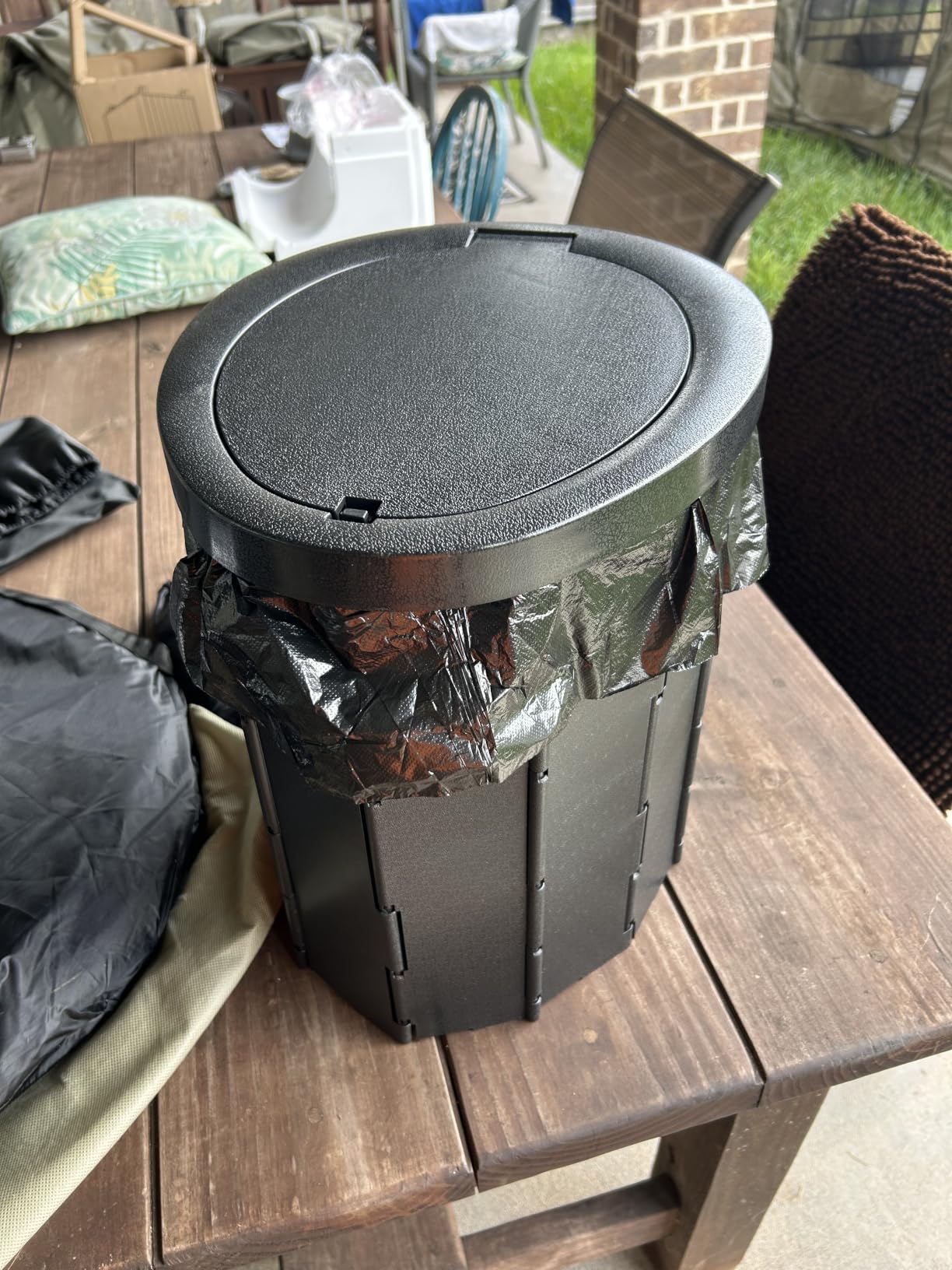 Outsmart Gadgets Outdoor Portable Toilet Set for Adults with Camping Night Lantern, Folding XL Toilet, Pop Up Privacy Tent and Carry Bags, Multipurpose Potty, Washable and Foldable for RV Travel customer photo 2
