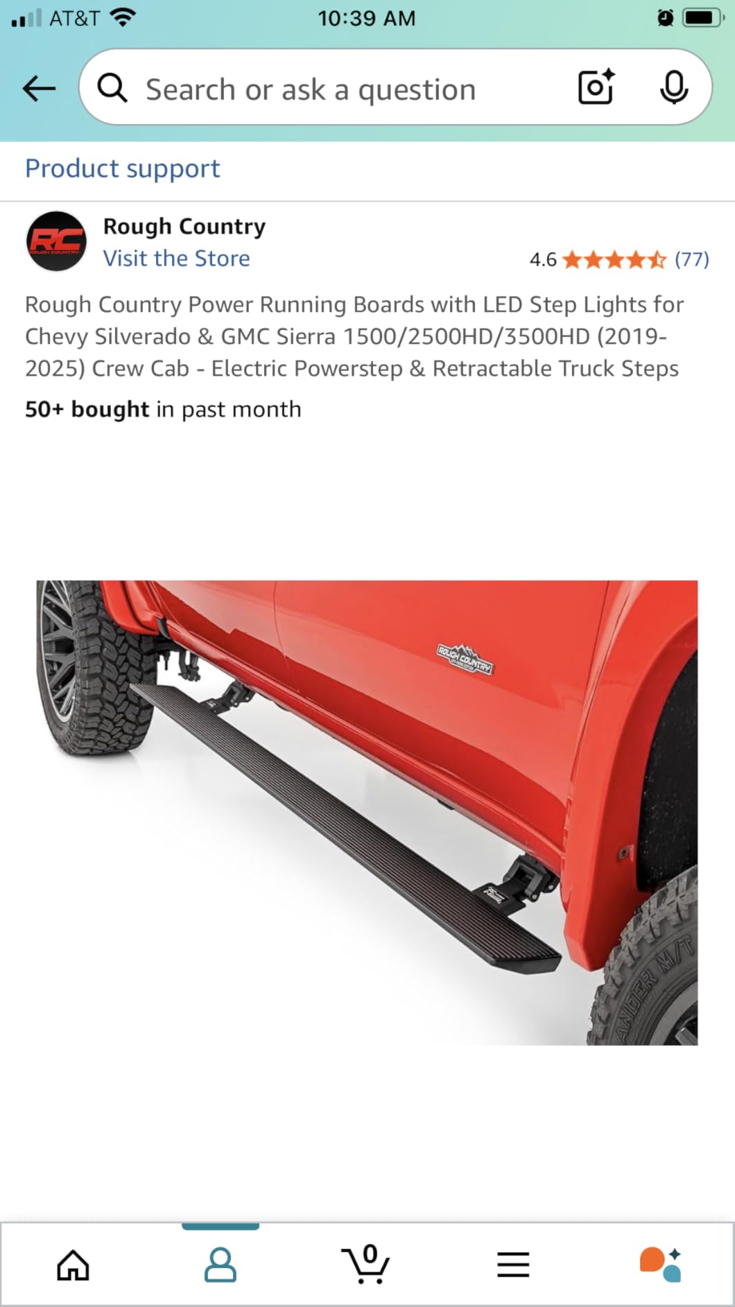 Rough Country Power Running Boards for Chevy Silverado & GMC Sierra 1500/2500HD/3500HD (2019-2026) Crew Cab - Dual-Motor Electric Retractable Side Steps with LED Truck Step Lights customer photo 1