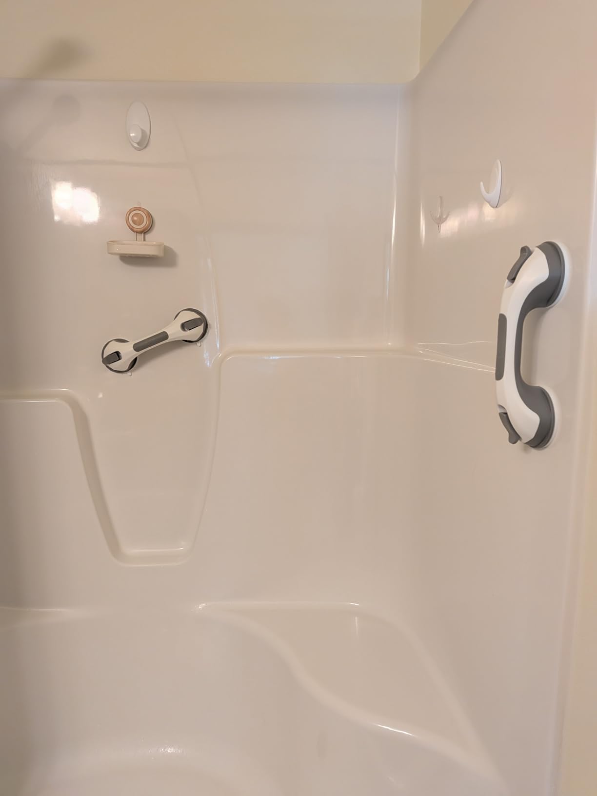 TAILI Grab Bars for Shower, Suction Shower Handles Rails, 2 Pack, 16.8 inch, Grey | Safety for Bathtubs, Toilet, Elderly & Seniors, Bathroom Grip Bar Heavy Duty Handrails, No Drilling Removable Waterproof, G9 customer photo 1