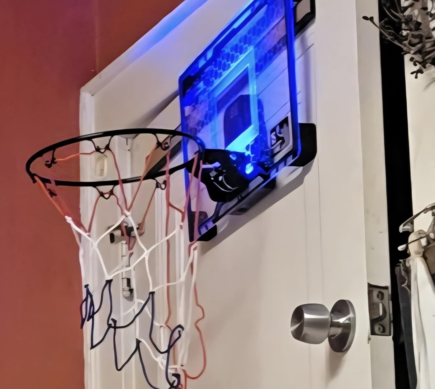 Indoor Basketball Hoop with Auto Scoring, Lights & Balls for Kids Ages 5-12 | Mini Basketball Hoop Indoor Over The Door with Balls & Pump, Basketball Toys Gifts for Boys Girls customer photo 1