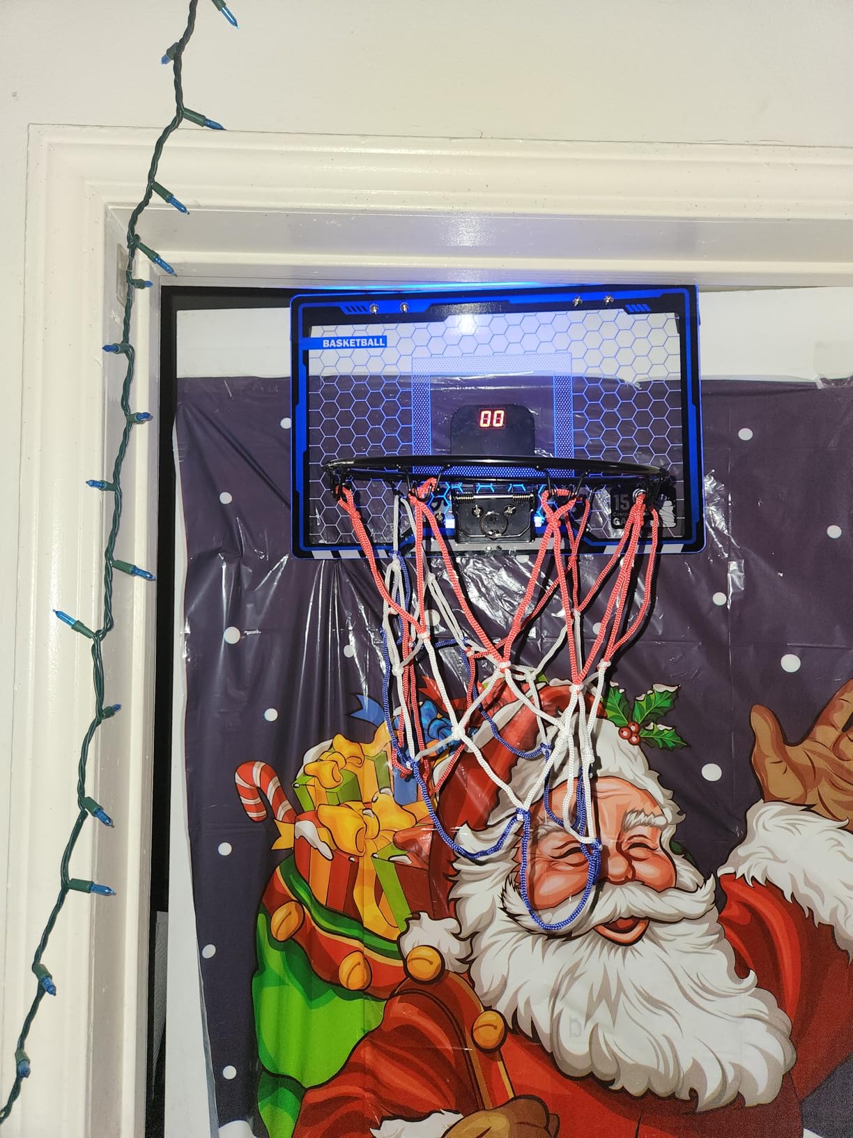 Indoor Basketball Hoop with Auto Scoring, Lights & Balls for Kids Ages 5-12 | Mini Basketball Hoop Indoor Over The Door with Balls & Pump, Basketball Toys Gifts for Boys Girls customer photo 2