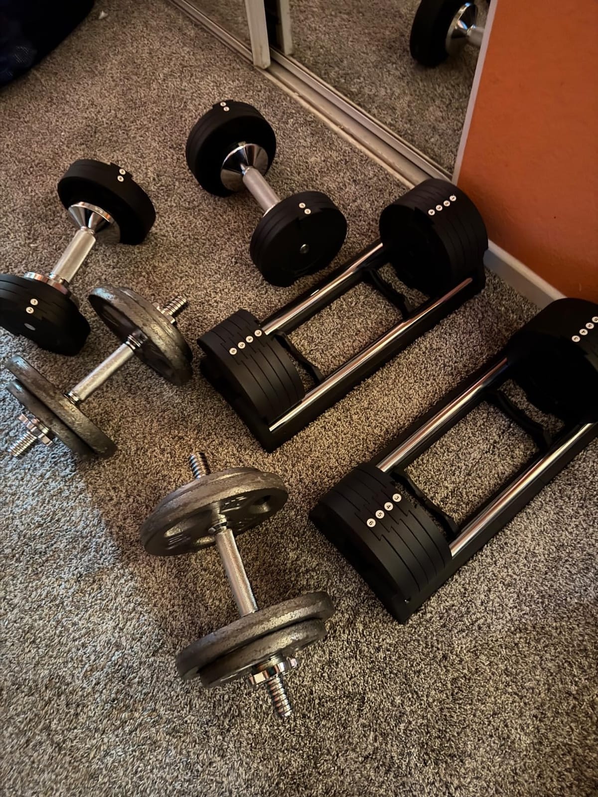 Snode AD80 Drop-proof Cast Iron Adjustable Dumbbells 80LBs | Knurled Chrome Handle, Fast Adjust, Compact Design, Durable Cast Iron Plates and Cradle, Heavy Weights Dumbbells Set for Home Gym customer photo 1