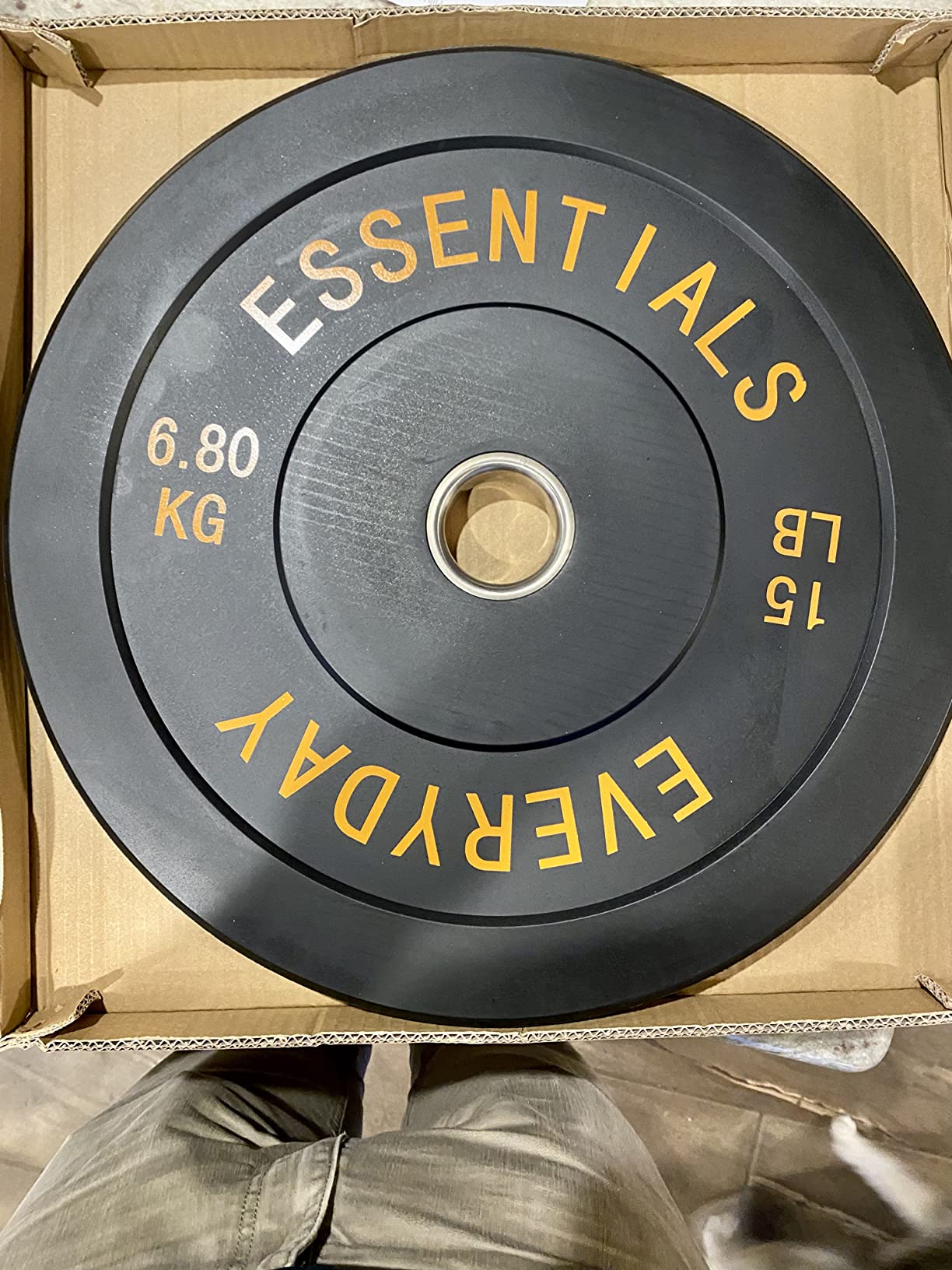 BalanceFrom Olympic Rubber Bumper Weight Plate Set with Steel Hub Inserts – 2-Inch Hole Plates for Strength Training, Powerlifting, and Weightlifting at Home, Garage, or Commercial Gym customer photo 2