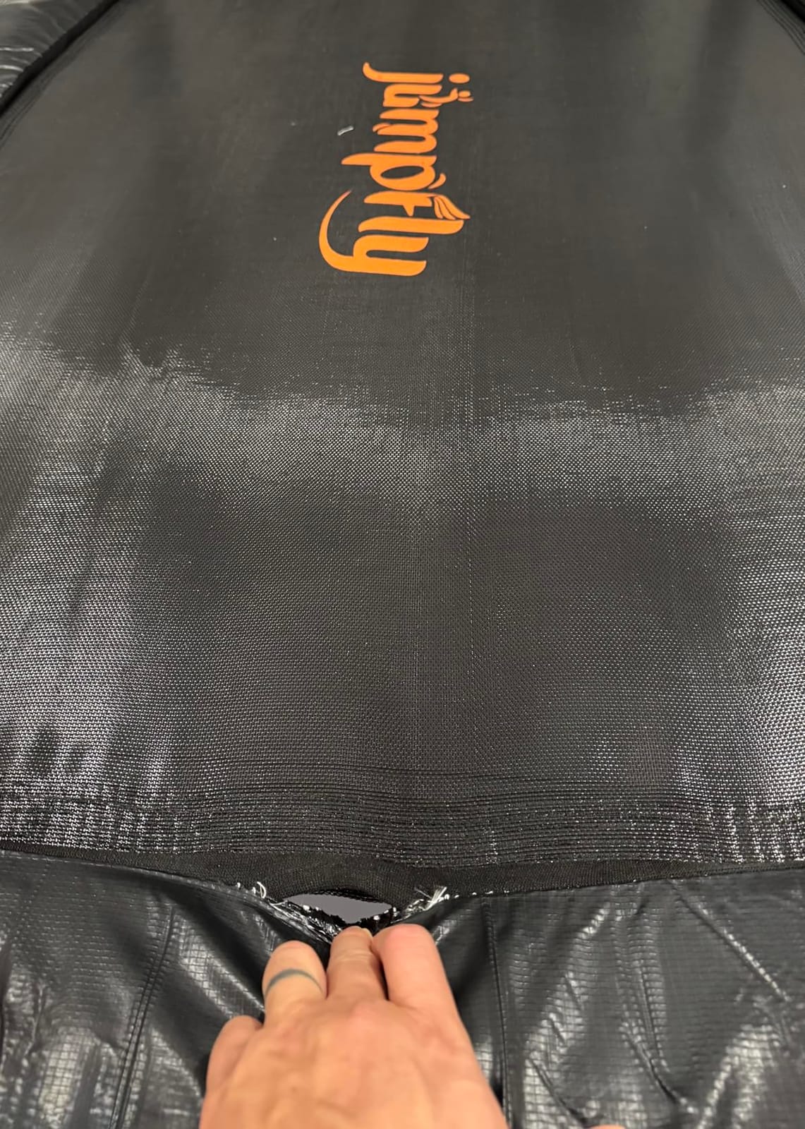 jumpfly 6FT Rectangle Trampoline for Kids, Toddler Trampoline with Swing & Basketball Hoop, Indoor & Outdoor Mini with Enclosure, ASTM Approved customer photo 2