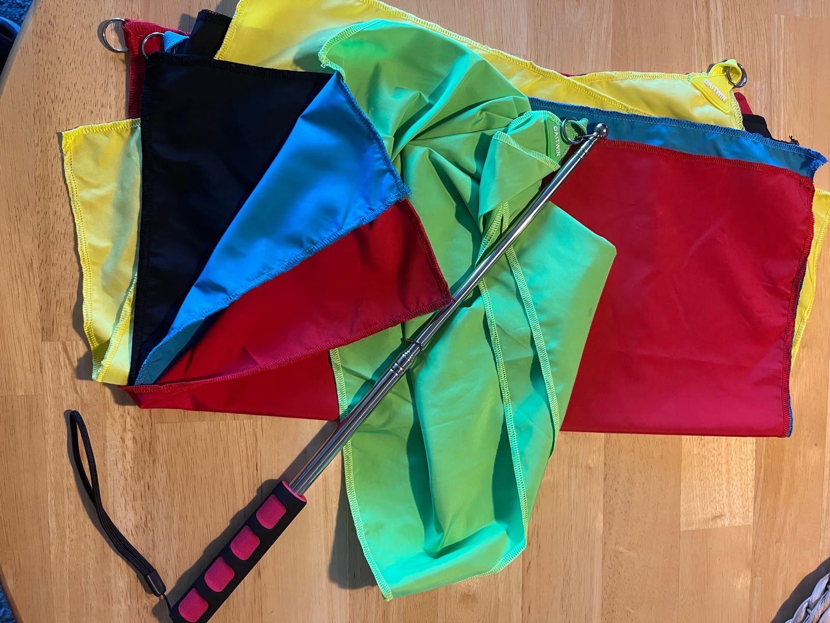 Horse Training Flag Equipment 5 Pcs with 1Pcs Telescopic Flag Pole Lunge Whip Stick for Horsemanship Supplies - Upgrade Stitched Loop Design customer photo 2