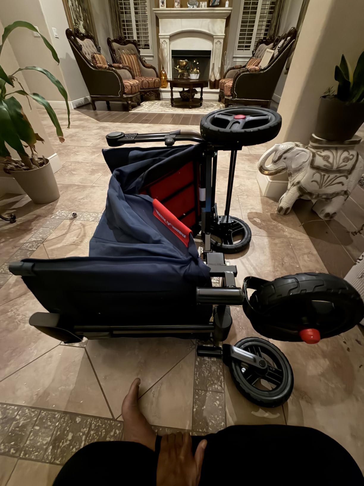 Radio Flyer Atlas Stroll 'N Wagon, Sage Green, for Ages 1+ | 3-in-1 Push or Pull Versatility, One-Hand Fold, UV Canopy, 5-Point Harnesses, Rubber Wheels, Storage Capabilities customer photo 2