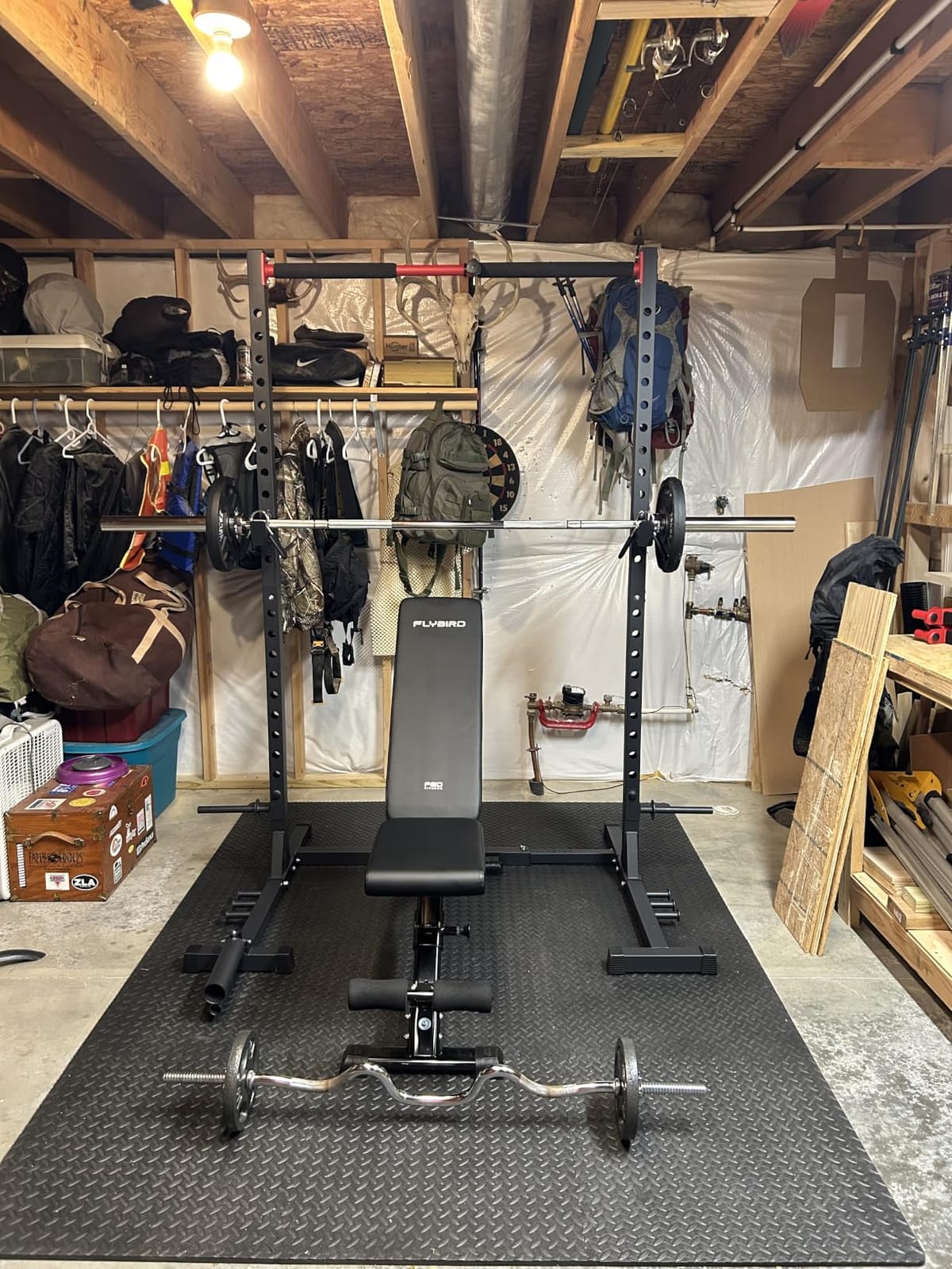 FLYBIRD SR1 Squat Rack, Adjustable Power Rack for 6FT/7FT Barbells customer photo 1