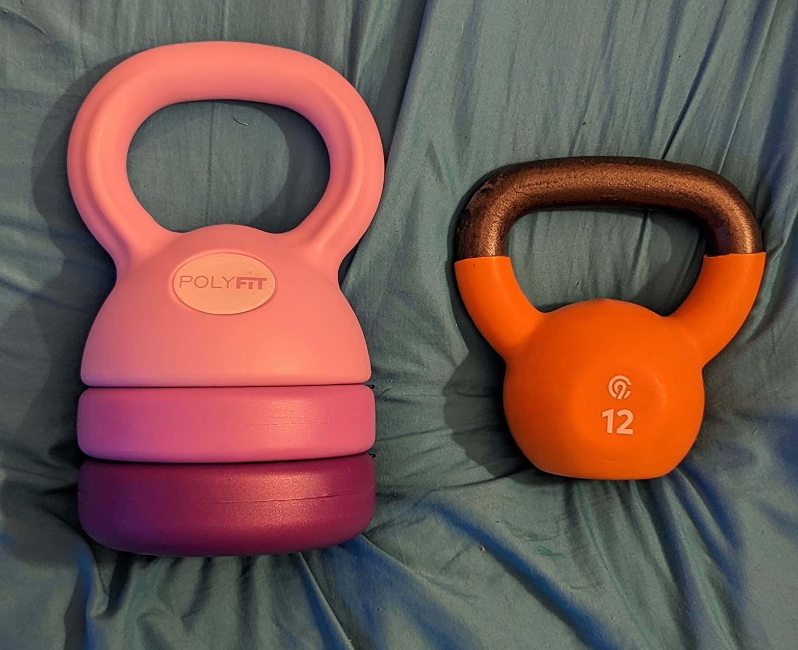Polyfit Adjustable Kettlebell | 5 lb - 12 lb | Kettlebells Weights Set for Home Gym | Kettle Bell Sets for Women at Home | 3-in-1 adjustable design, 5/8/12 lb settings, non-slip PE coating, compact home gym storage, workout guide included customer photo 2