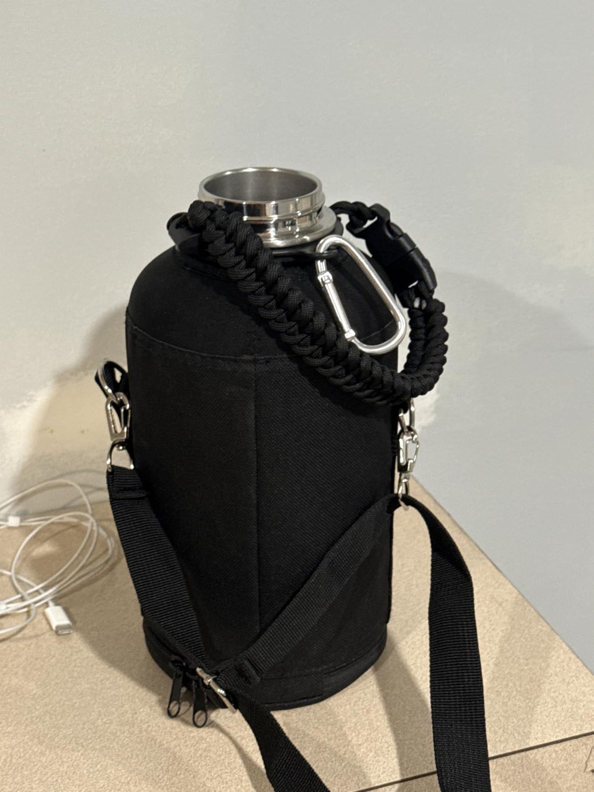 RAYMYLO Insulated Water Bottle 40 oz, Triple Wall Vacuum Stainless Steel | (Cold for 36Hrs, Hot for 18Hrs), Leak Proof & Non-BPA, Modern Water Flask Jug with Paracord Handle & Straw Spout Lids customer photo 2