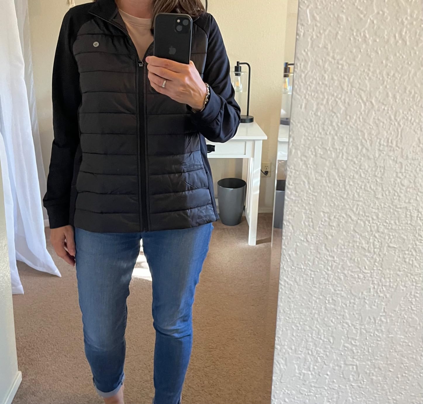 Women's Running Jacket Winter Lightweight Puffer Coat Zip Pockets customer photo 1