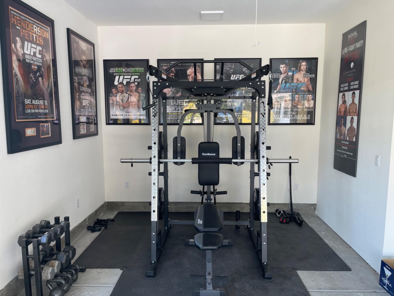 SunHome Smith Machine, 2000LBS Power Cage Squat Rack with Smith Bar, LAT Pull-Down Systems, Cable Crossover Machine for Home Gym customer photo 1