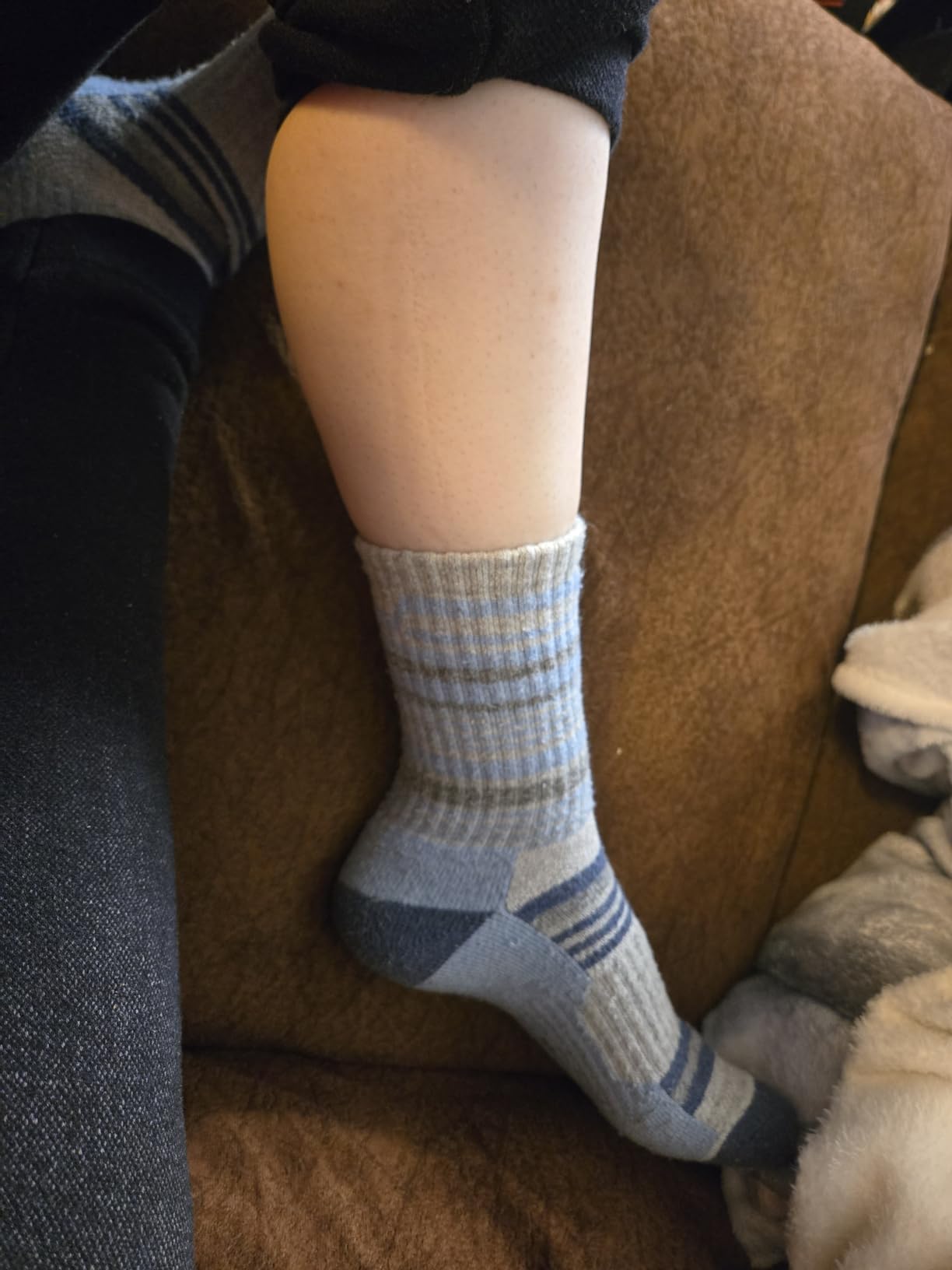 Merino Wool Hiking Running Socks for Women, Boot Work Crew Socks customer photo 1