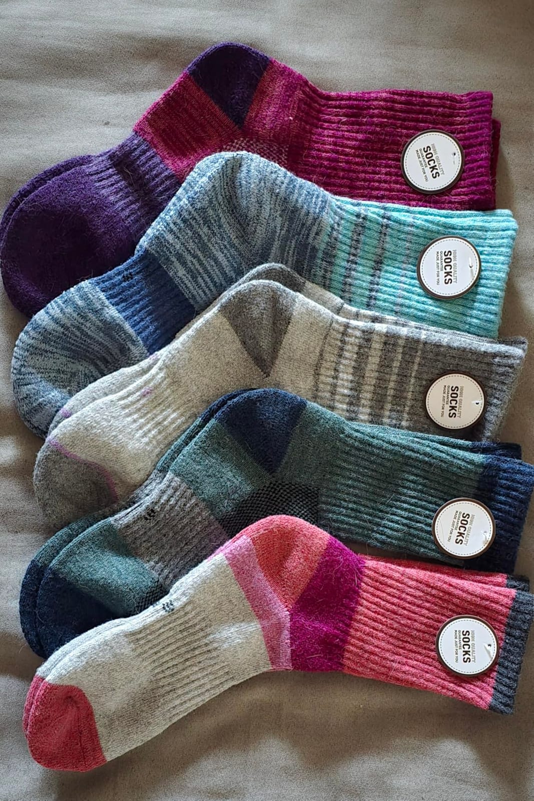 Merino Wool Hiking Running Socks for Women, Boot Work Crew Socks customer photo 2