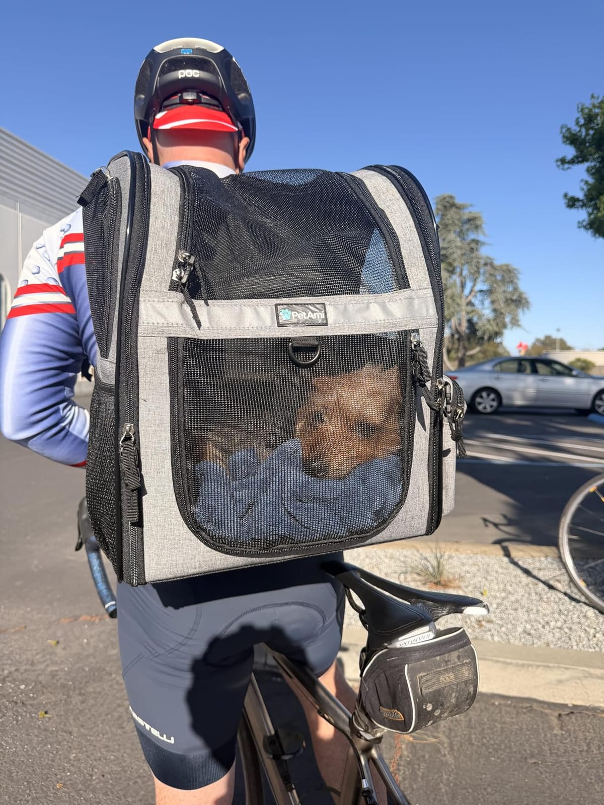 PetAmi Dog Backpack Carrier for Cats, 4-Way Entry Ventilated, 18 lbs, Black customer photo 2