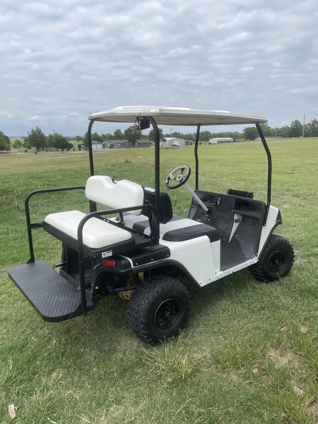 Gusto EZGO TXT Golf Cart Flip Folding Rear Back Seat Kit - Tan customer photo 1
