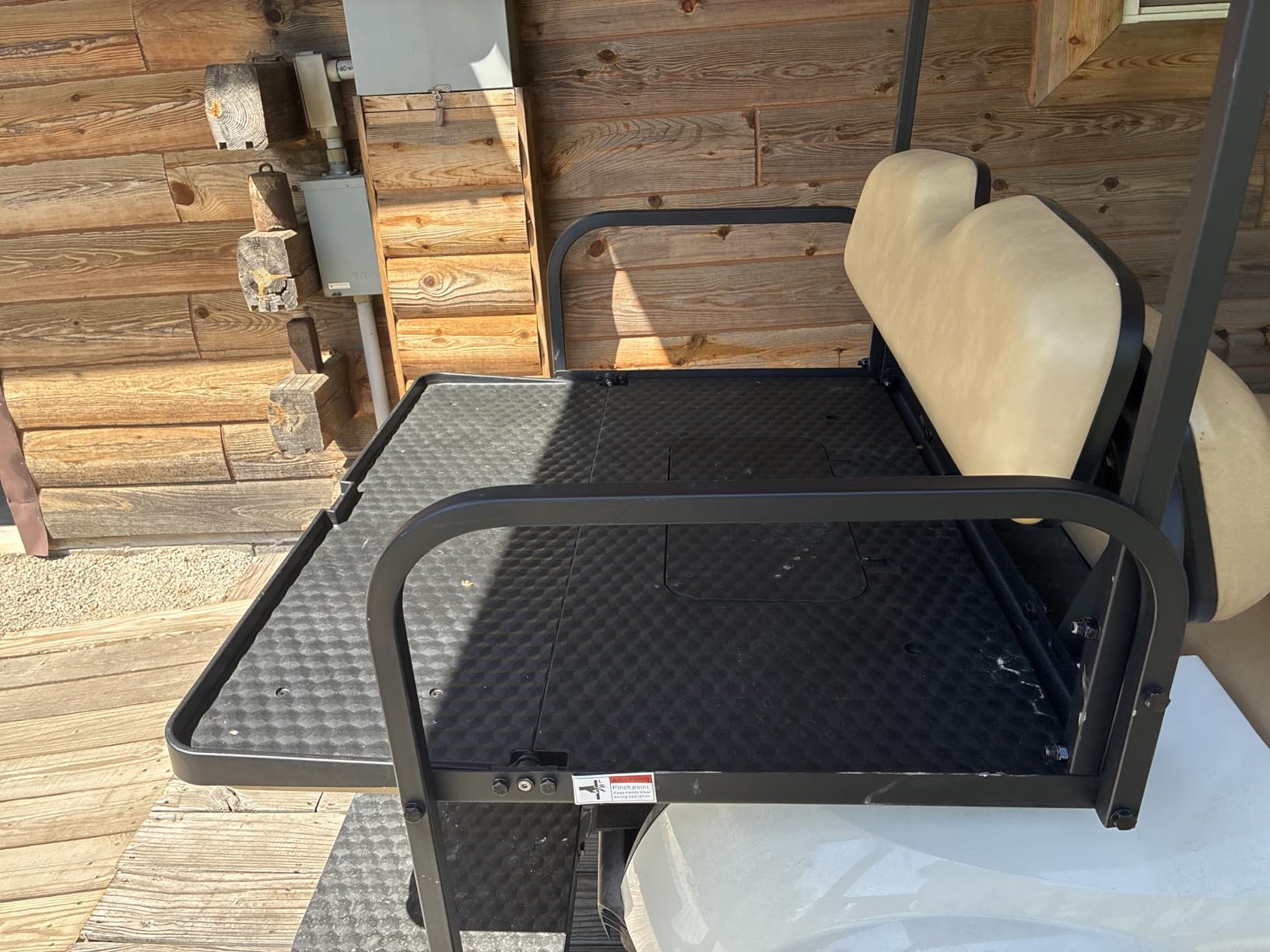 Gusto EZGO TXT Golf Cart Flip Folding Rear Back Seat Kit - Tan customer photo 2