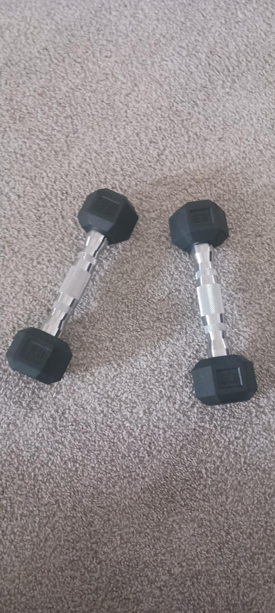 HANDBODE Hex Dumbbell Set of 2, Rubber Encased Fixed Dumbbells, 2.5-65 lb | Non-Slip Comfortable Handles, Hand Weights for Strength Training, Ideal for Home Gym Workouts customer photo 1